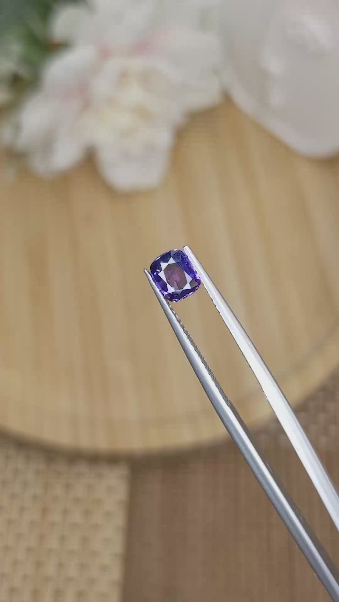 0.84 Ct. Bluish Purple Sapphire from Ceylon (Sri Lanka) Size Video