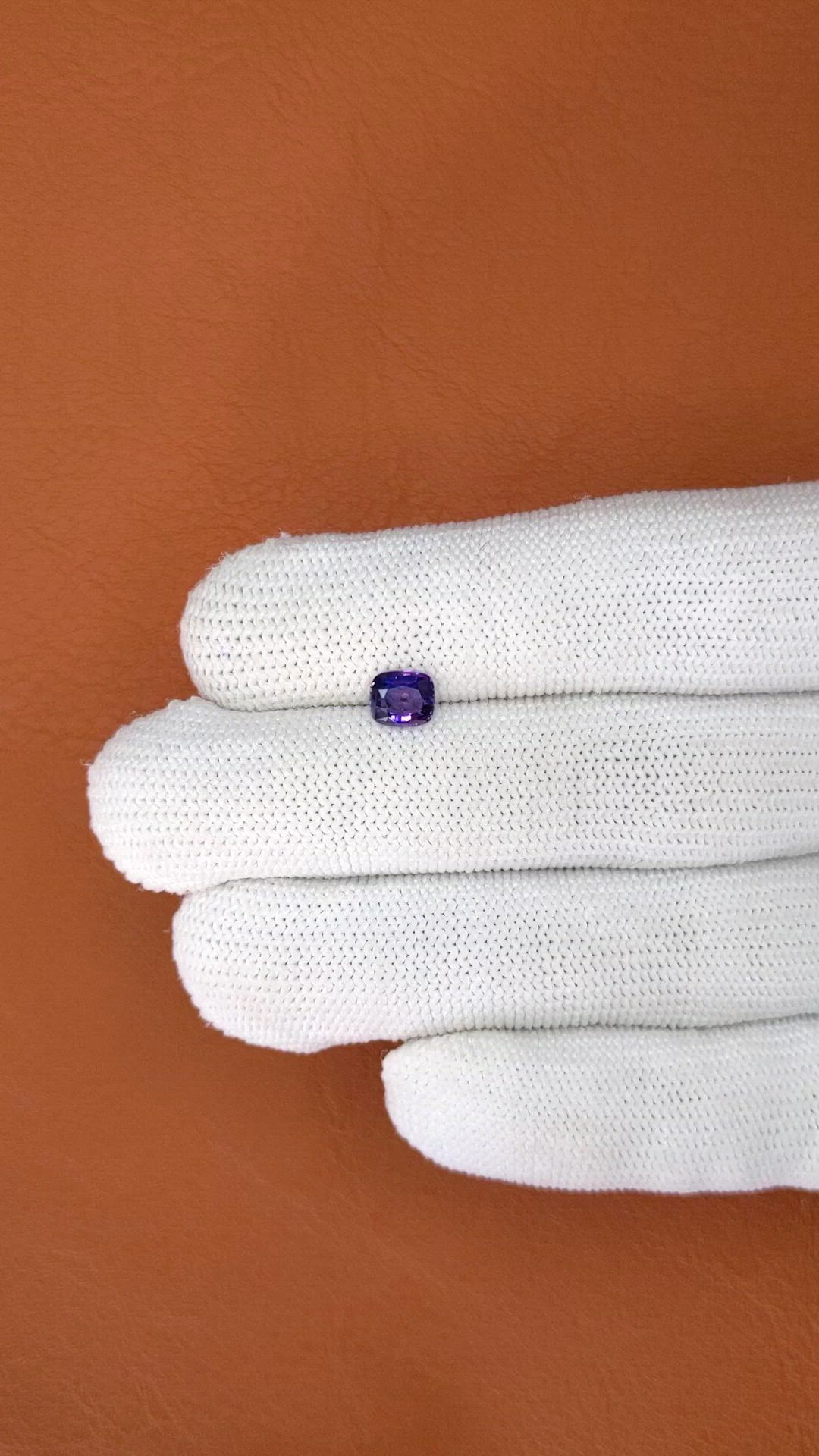 0.84 Ct. Bluish Purple Sapphire from Ceylon (Sri Lanka) Size Video