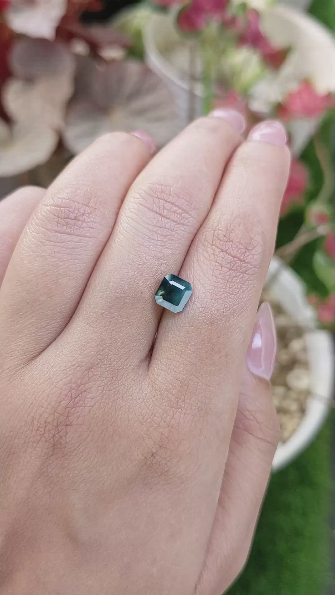 1.98 Ct. Bluish Green Sapphire from Ceylon (Sri Lanka) Size Video