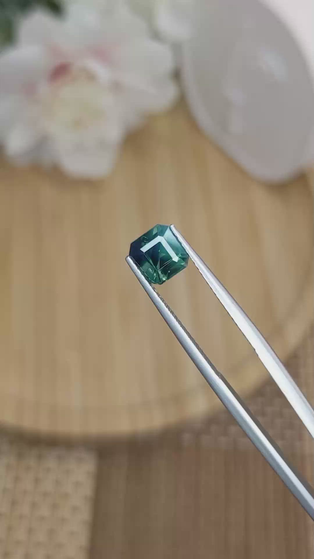 1.98 Ct. Bluish Green Sapphire from Ceylon (Sri Lanka) Size Video
