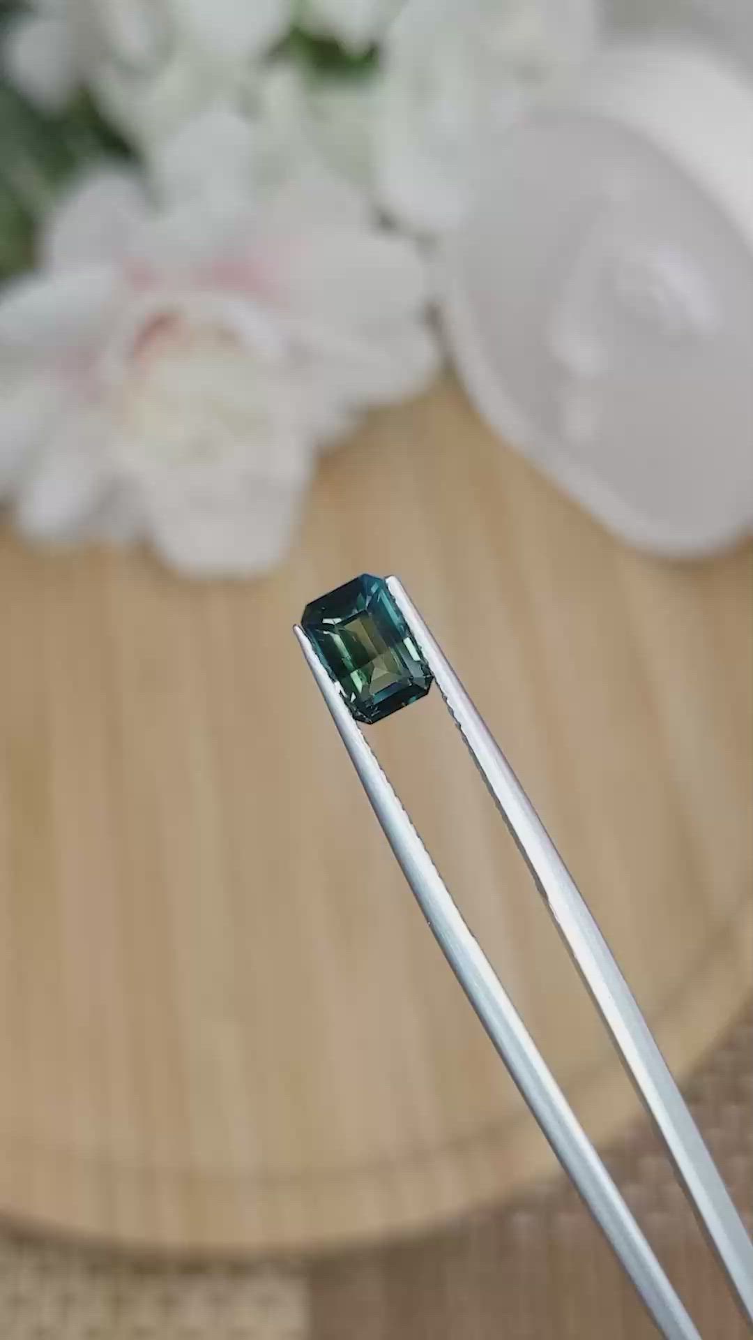 1.48 Ct. Bluish Green Sapphire from Madagascar Size Video