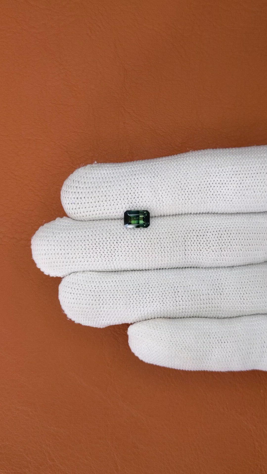 1.48 Ct. Bluish Green Sapphire from Madagascar Size Video