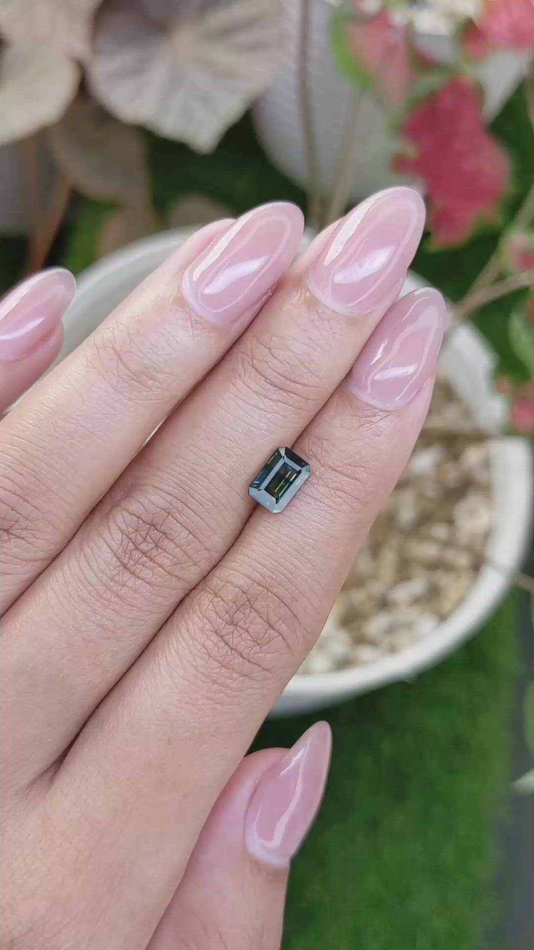 1.48 Ct. Bluish Green Sapphire from Madagascar Size Video