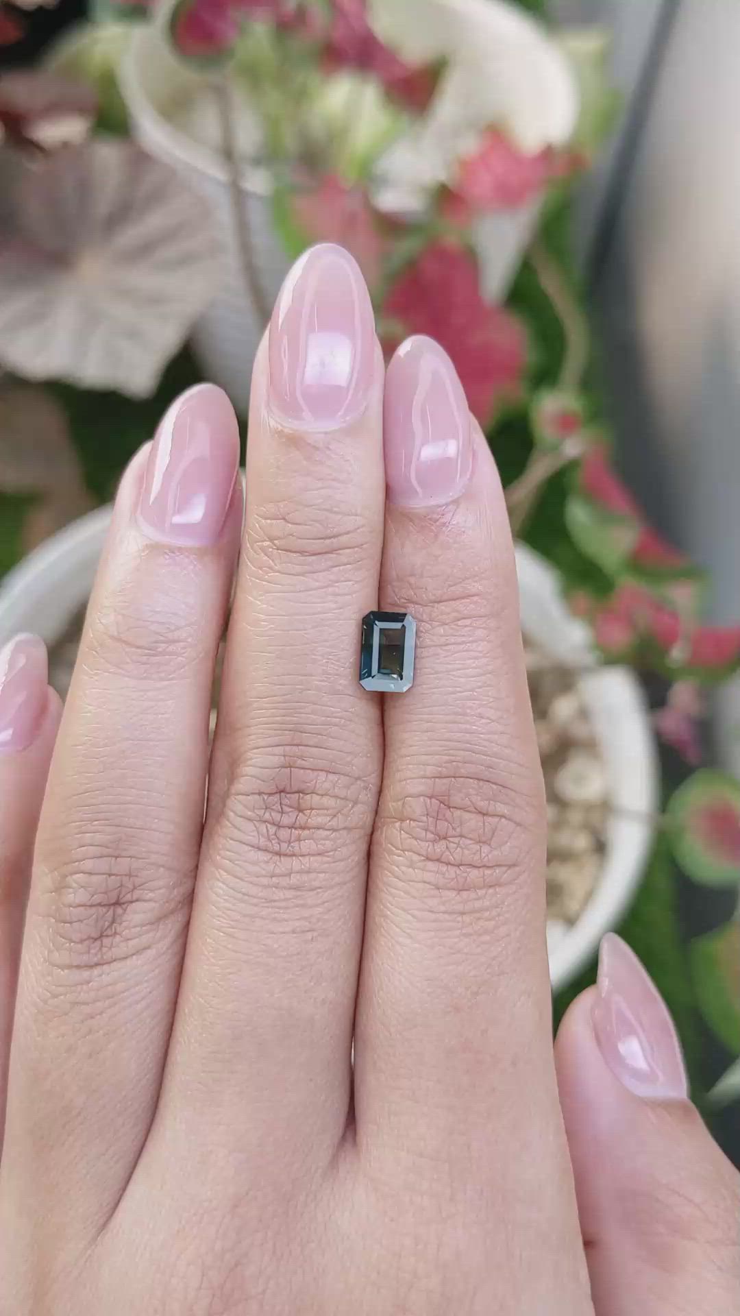 1.48 Ct. Bluish Green Sapphire from Madagascar Size Video