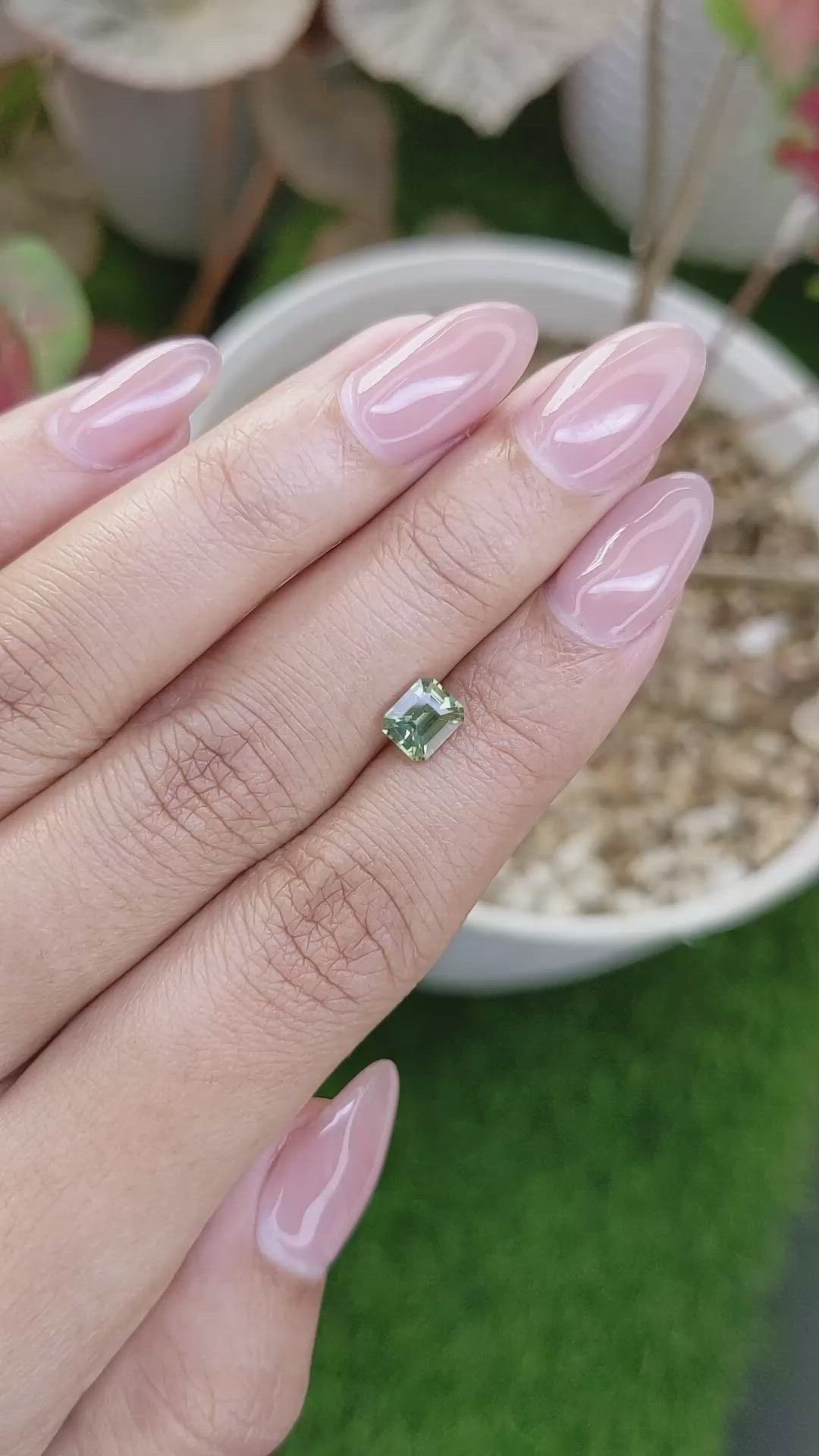 1.09 Ct. Yellowish Green Sapphire from Madagascar Size Video