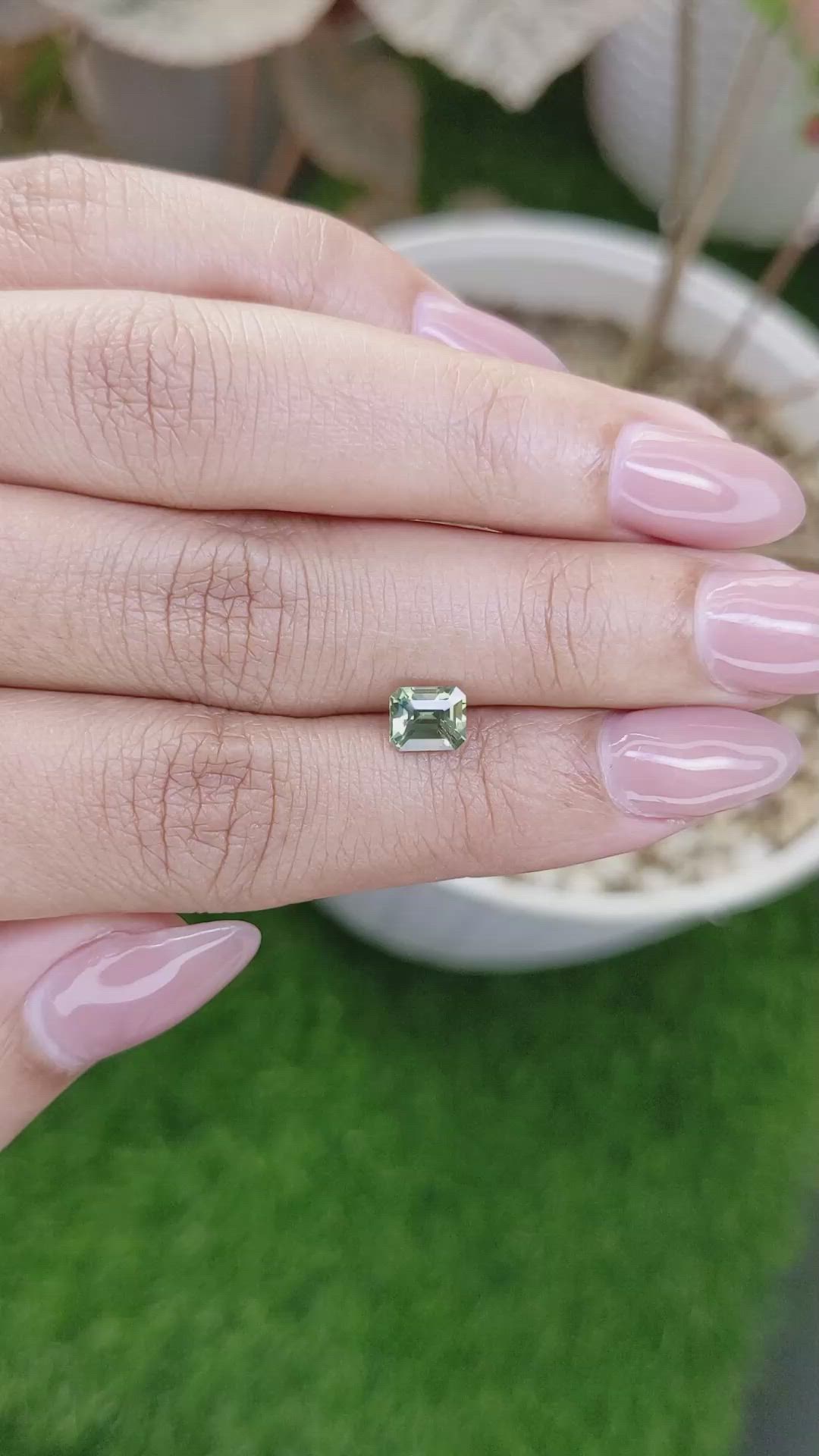 1.09 Ct. Yellowish Green Sapphire from Madagascar Size Video