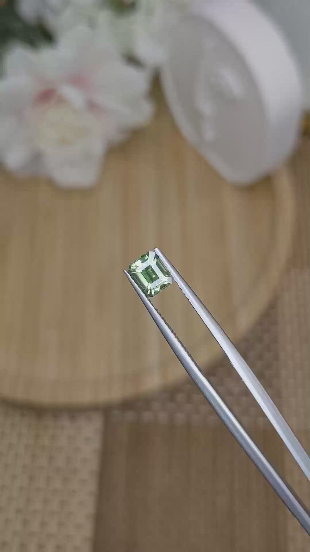 1.09 Ct. Yellowish Green Sapphire from Madagascar Size Video