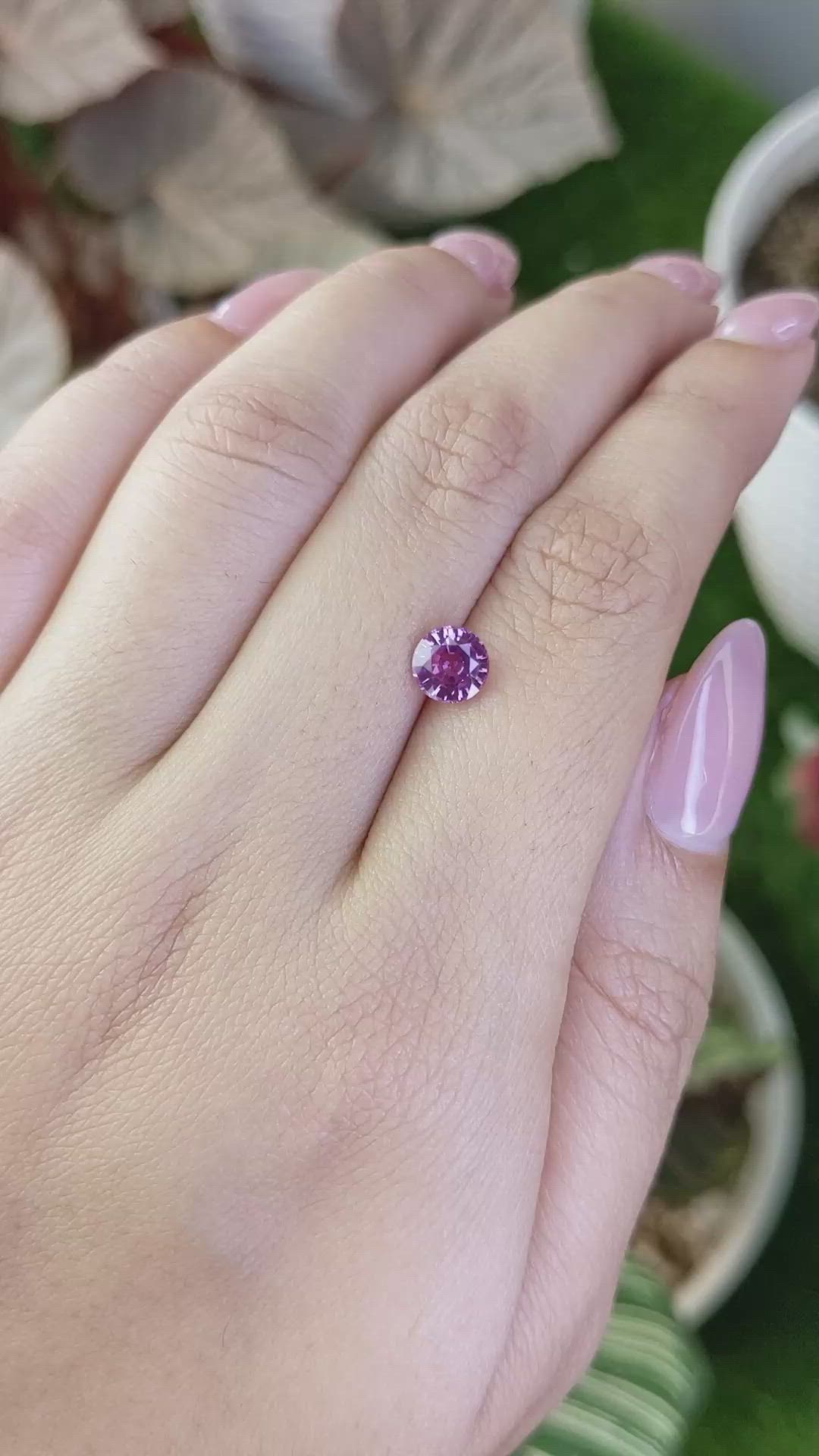 1.11 Ct. Purplish Pink Sapphire from Ceylon (Sri Lanka) Size Video