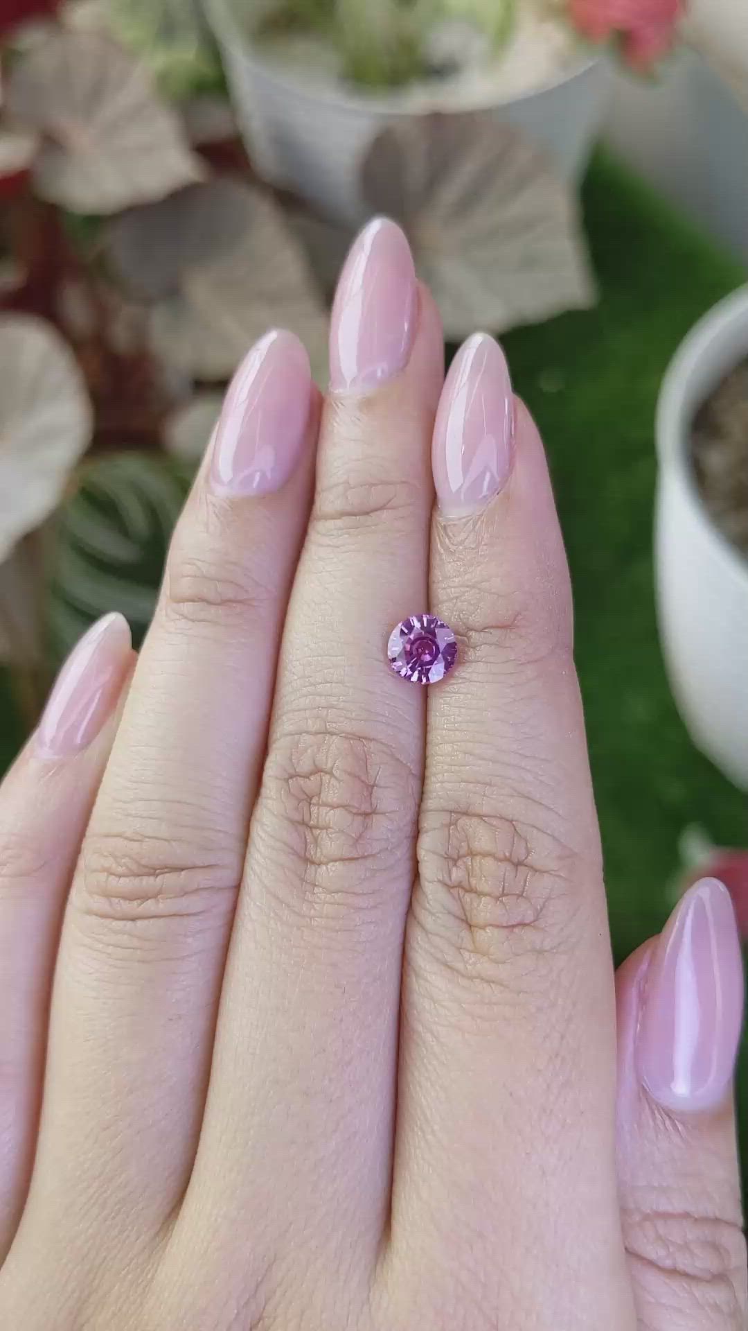 1.11 Ct. Purplish Pink Sapphire from Ceylon (Sri Lanka) Size Video