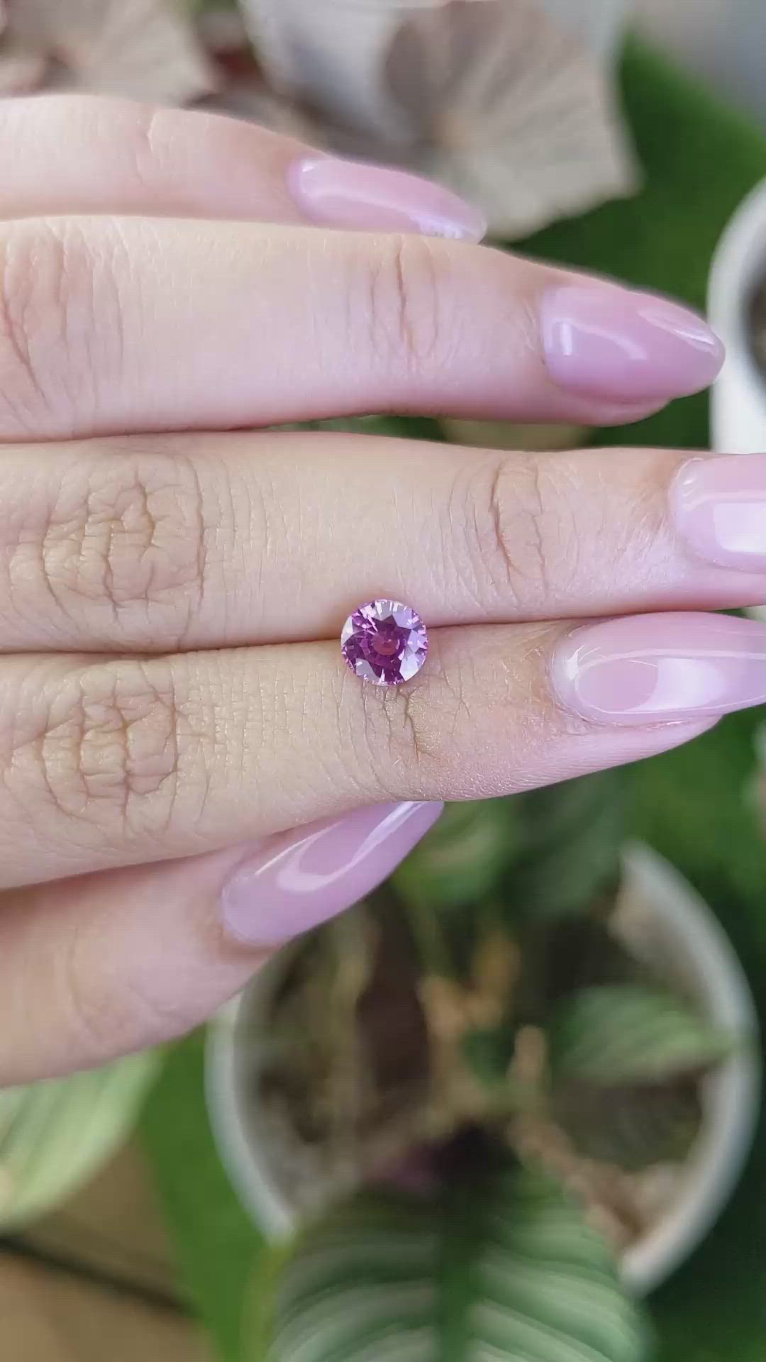 1.11 Ct. Purplish Pink Sapphire from Ceylon (Sri Lanka) Size Video