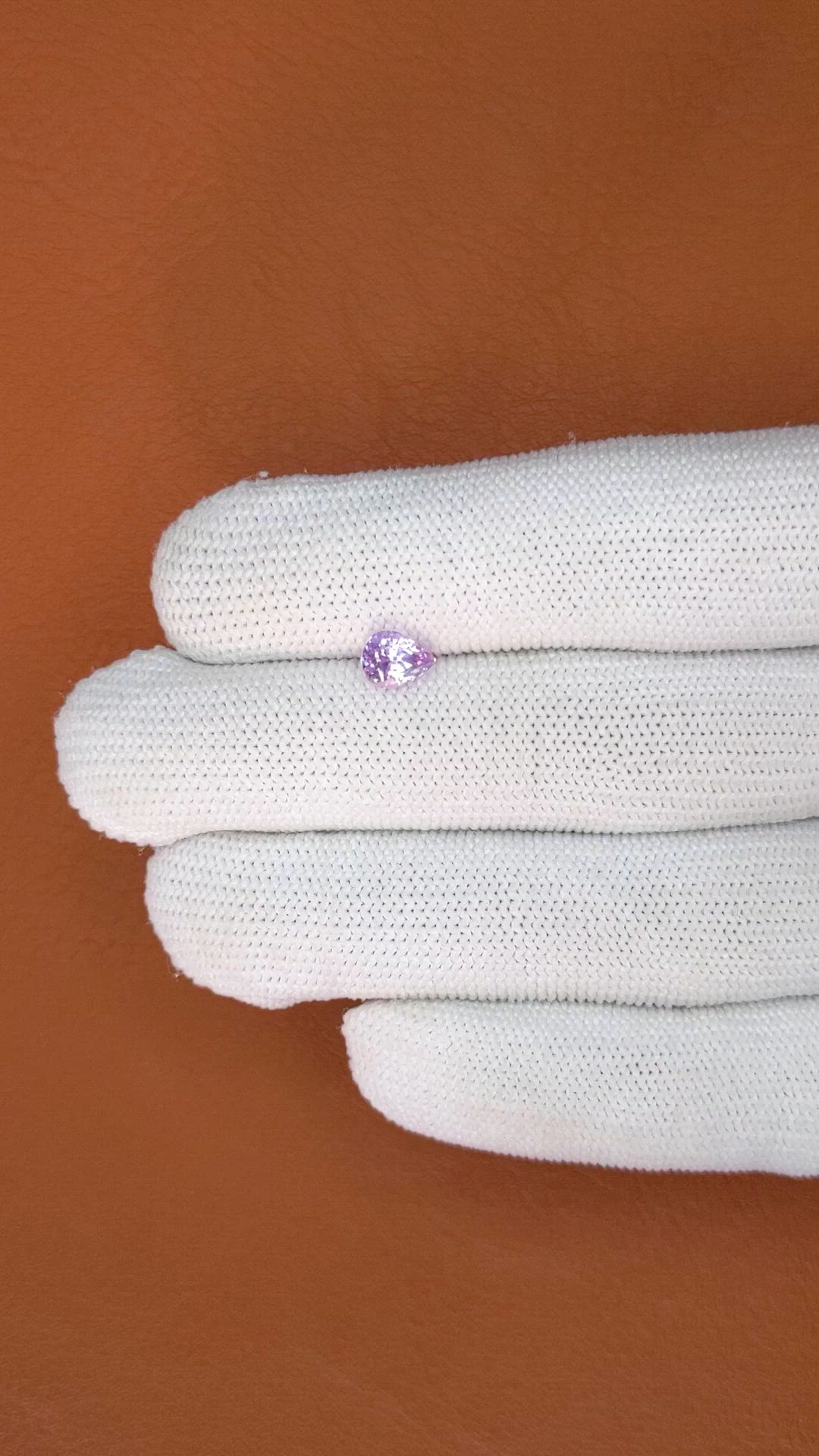 1.13 Ct. Pinkish Purple Sapphire from Ceylon (Sri Lanka) Size Video