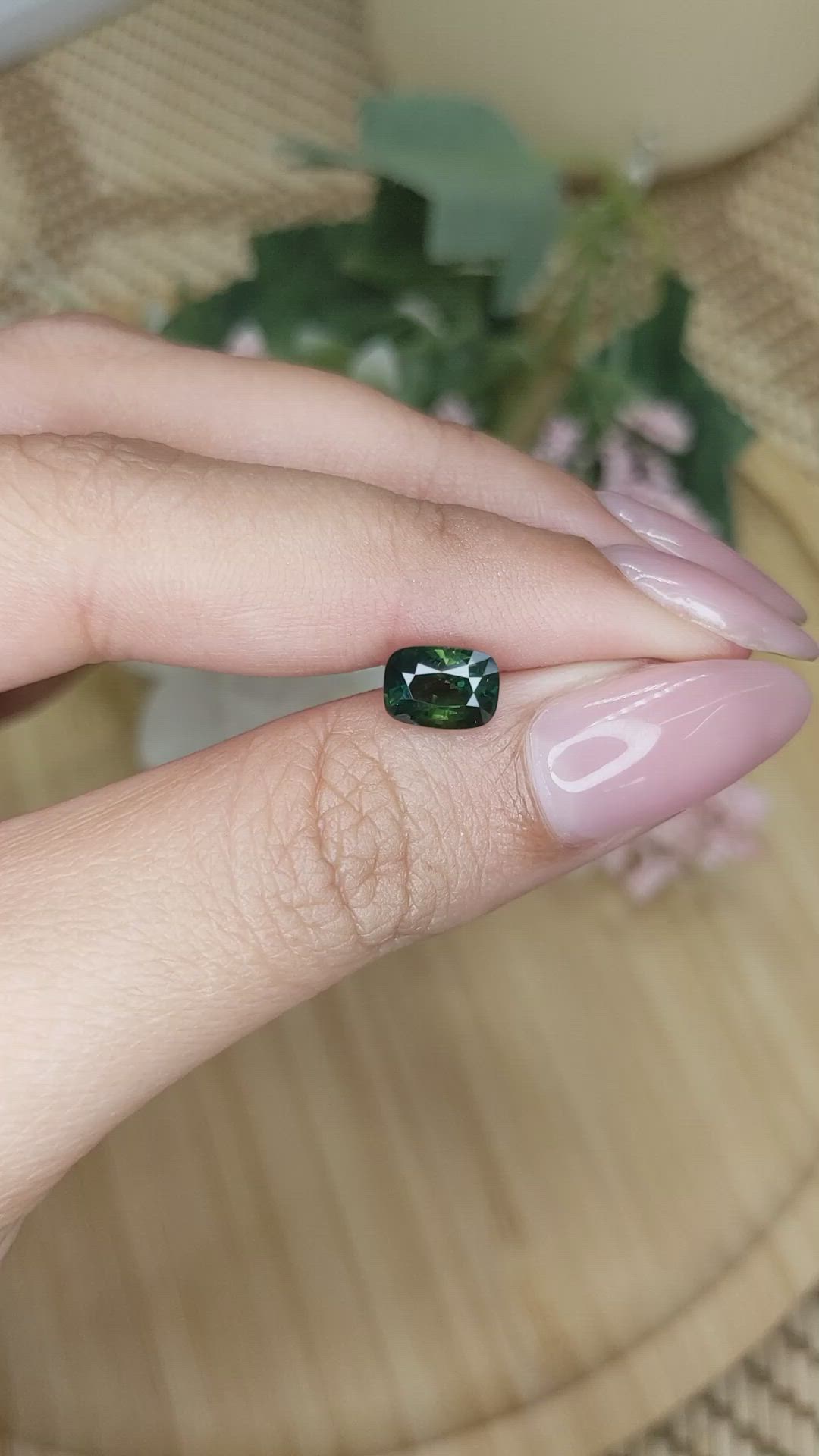 1.77 Ct. Bluish Green Sapphire from Ceylon (Sri Lanka) Size Video
