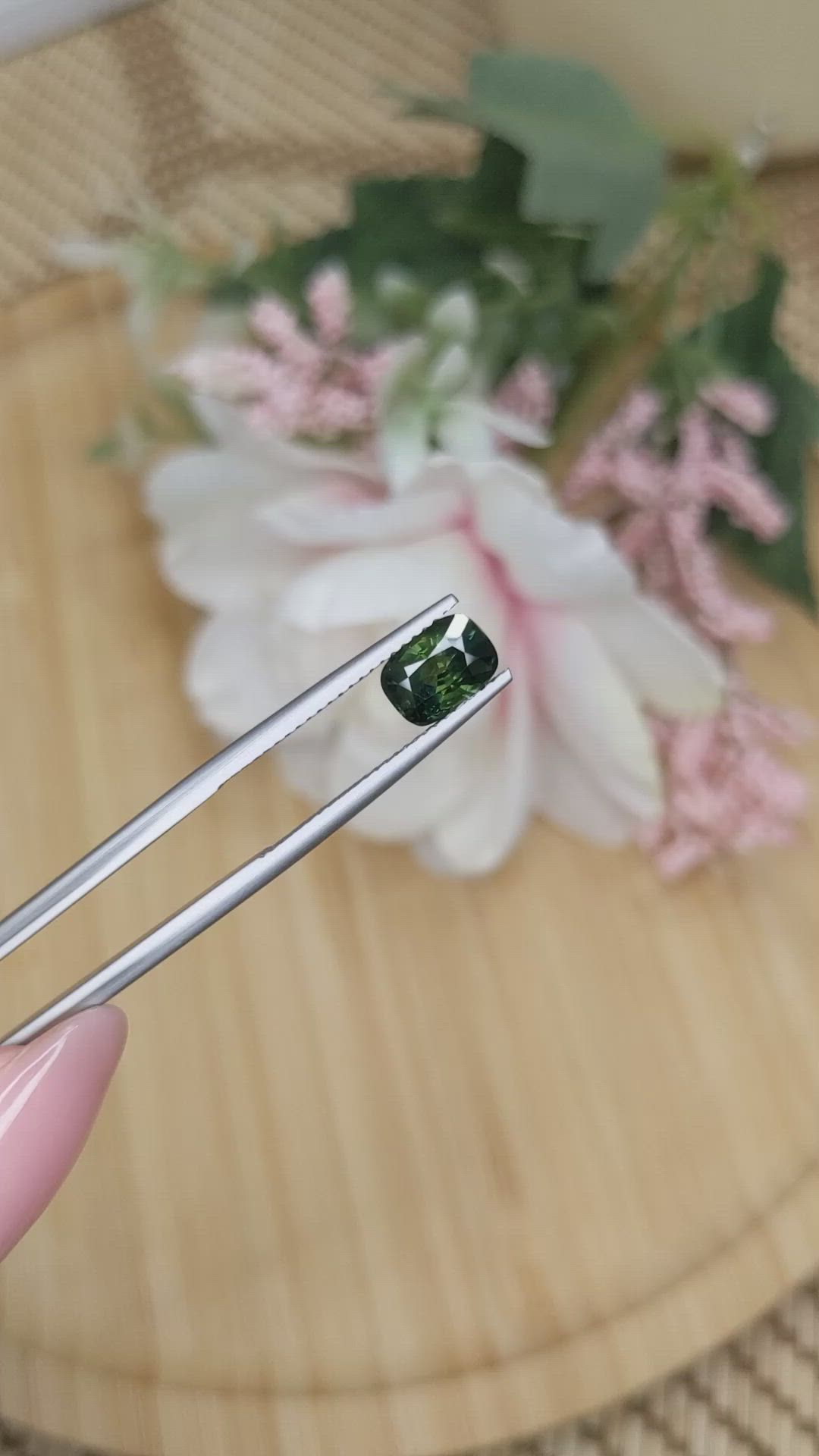 1.77 Ct. Bluish Green Sapphire from Ceylon (Sri Lanka) Size Video