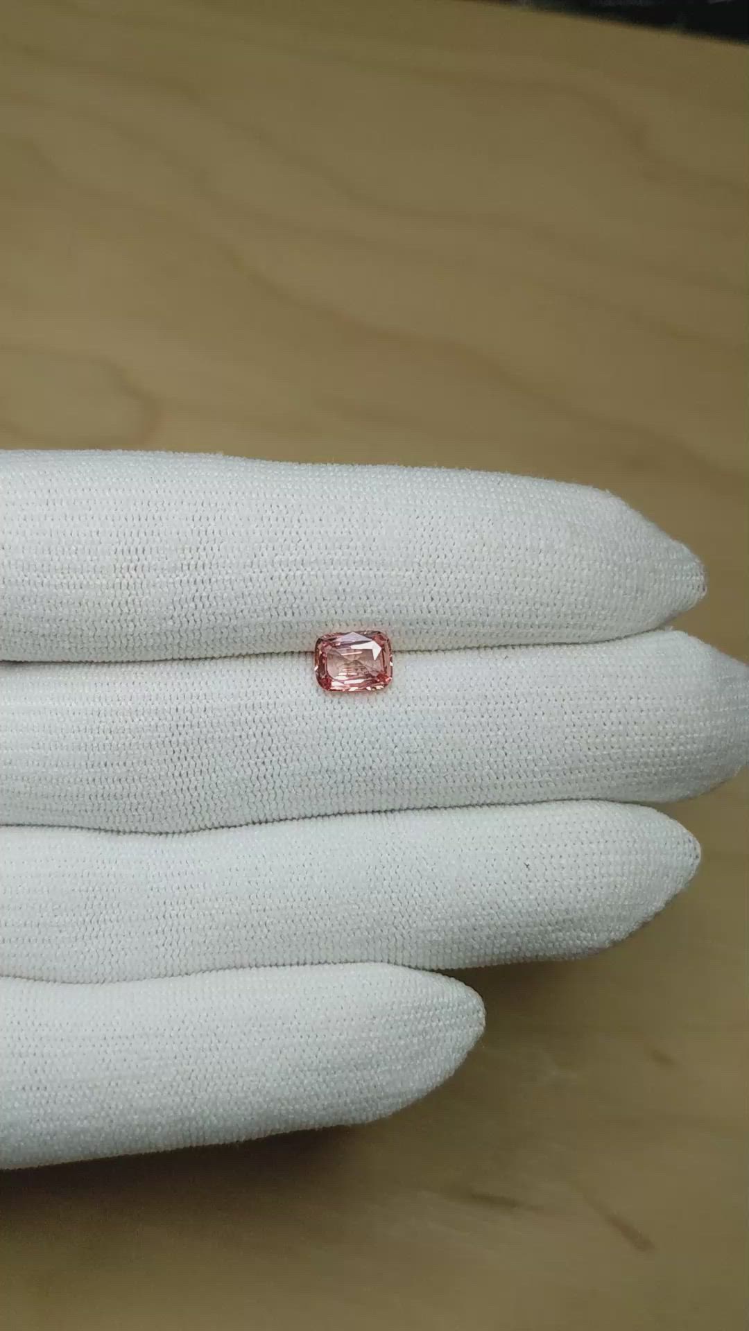 1.41 Ct. Padparadscha Sapphire from Ceylon (Sri Lanka) Size Video
