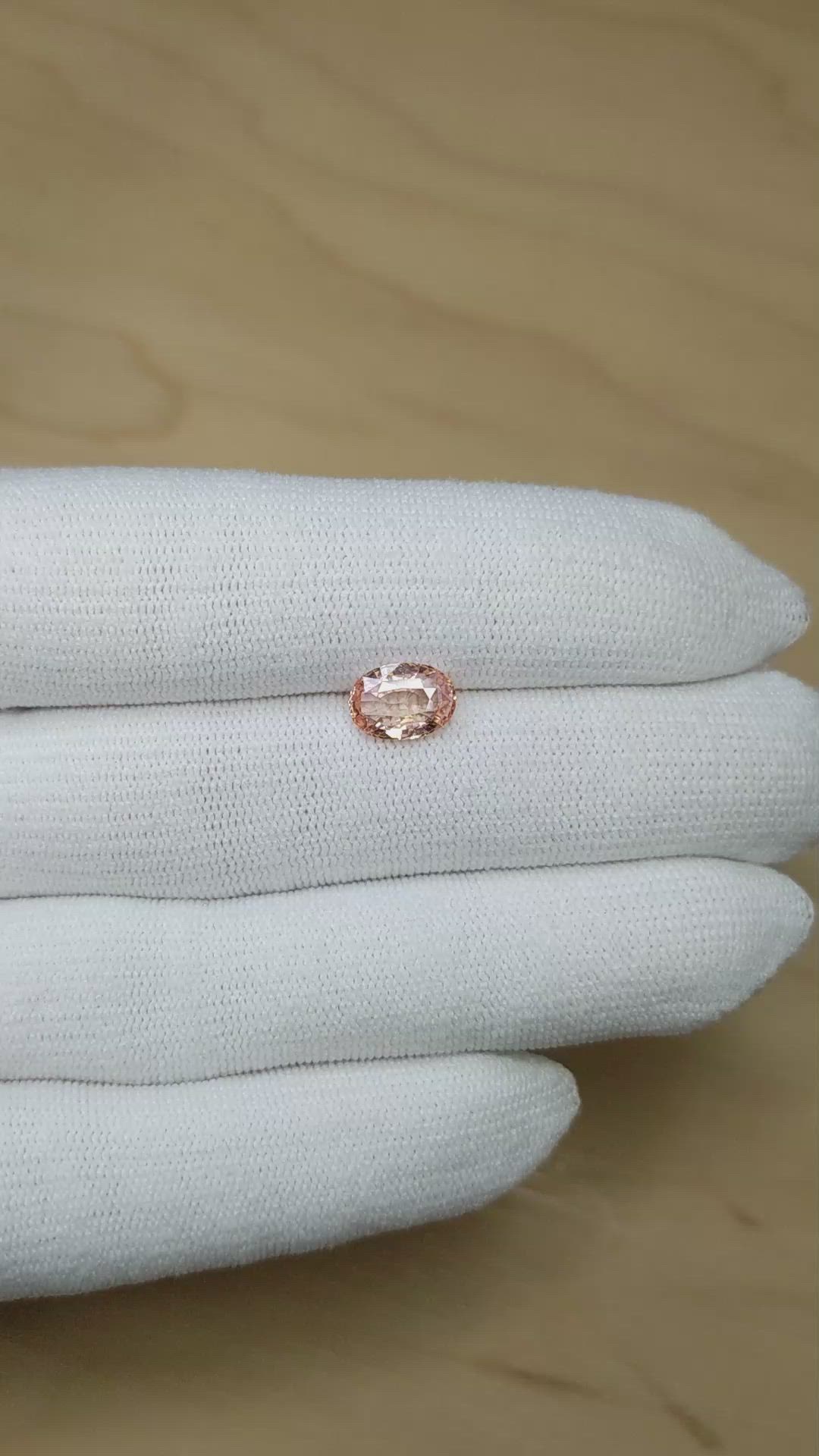 1.93 Ct. Padparadscha Sapphire from Ceylon (Sri Lanka) Size Video