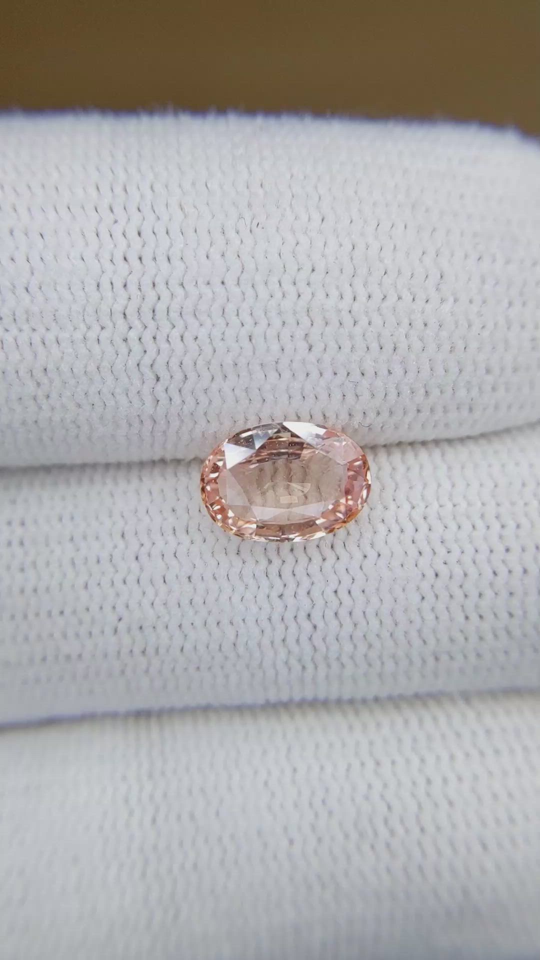 1.93 Ct. Padparadscha Sapphire from Ceylon (Sri Lanka) Size Video