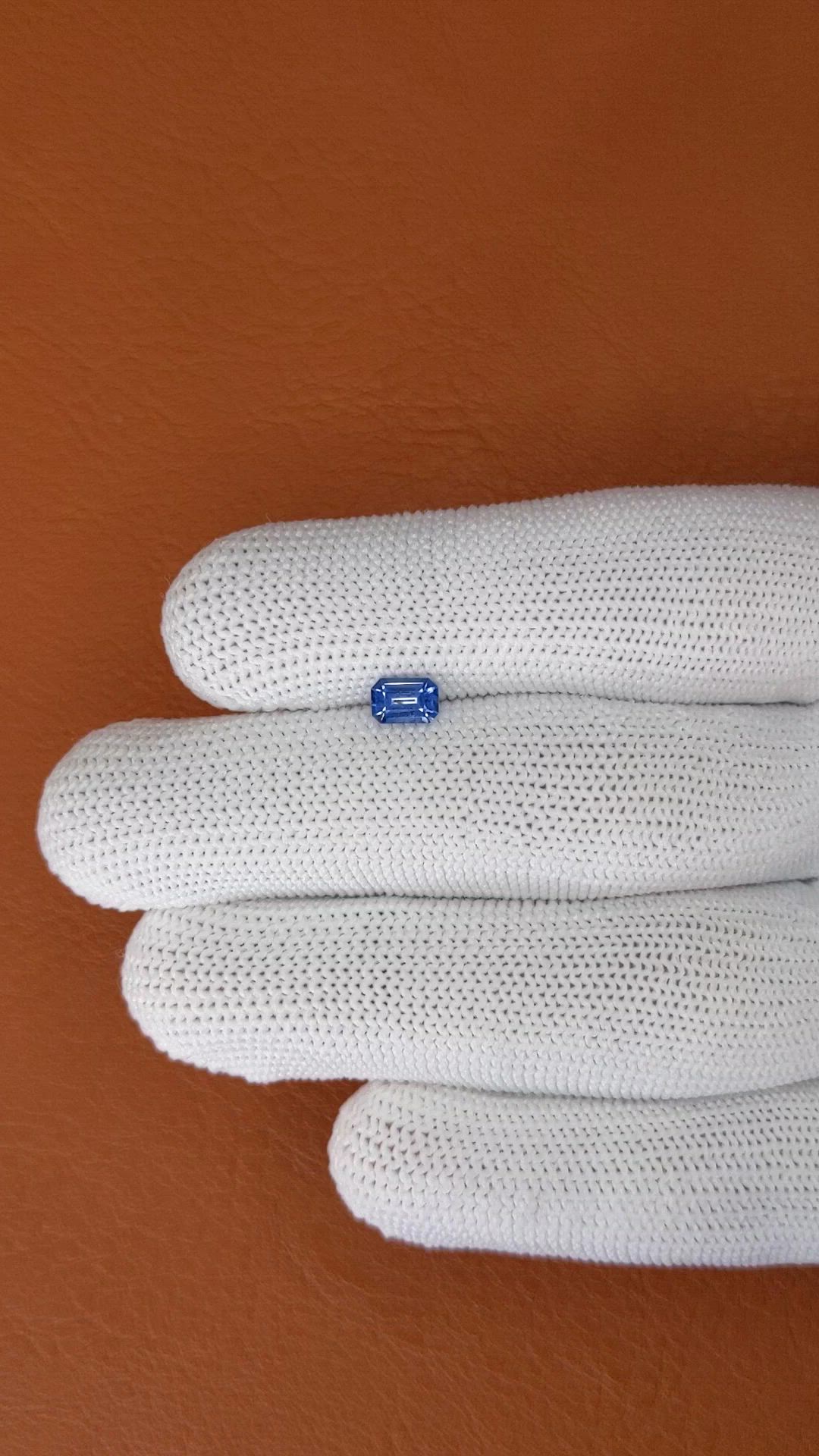 0.58 Ct. Blue Sapphire from Ceylon (Sri Lanka) Size Video