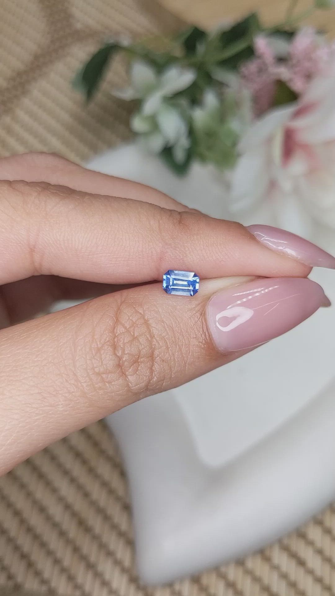 0.58 Ct. Blue Sapphire from Ceylon (Sri Lanka) Size Video