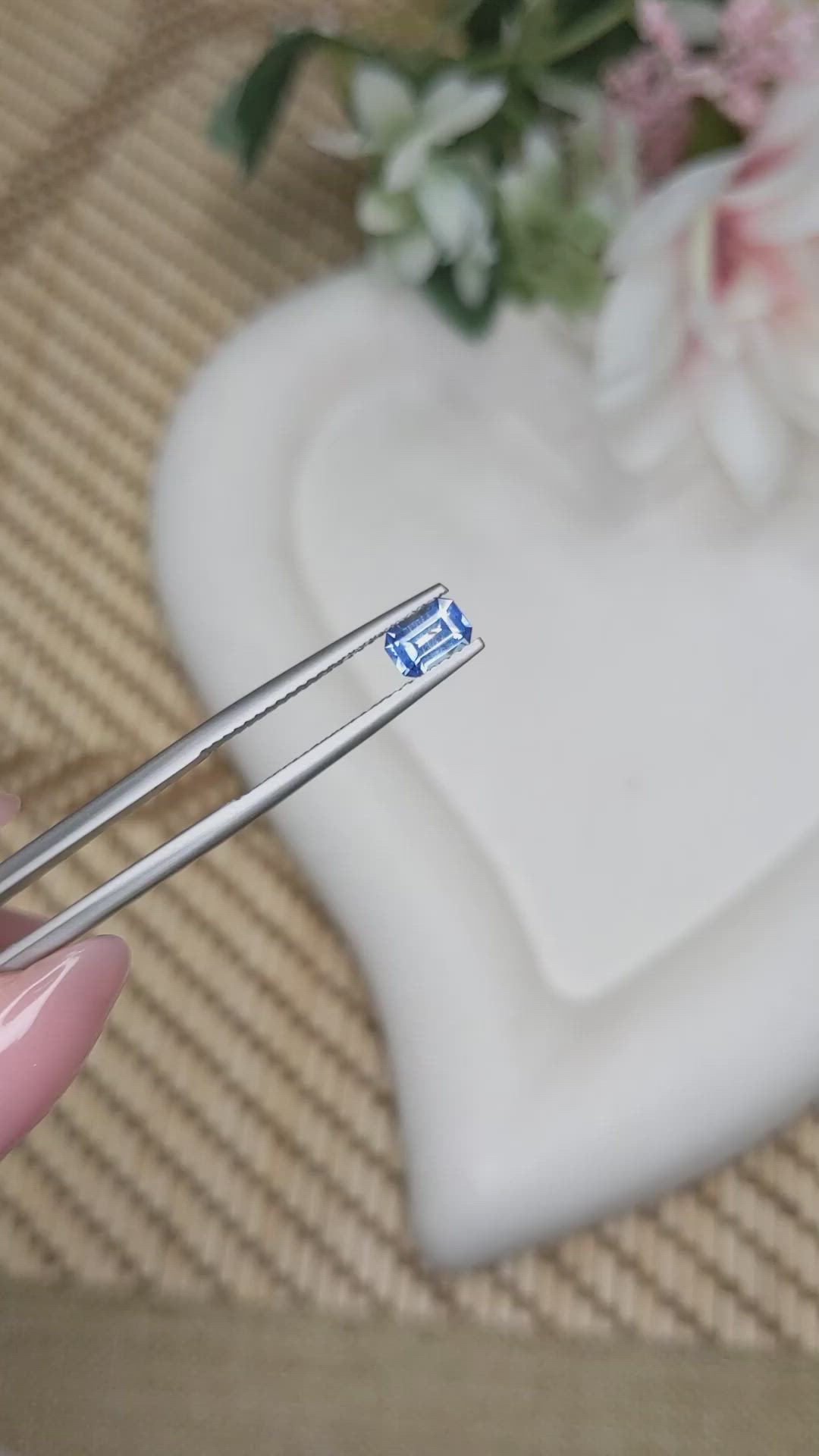 0.58 Ct. Blue Sapphire from Ceylon (Sri Lanka) Size Video