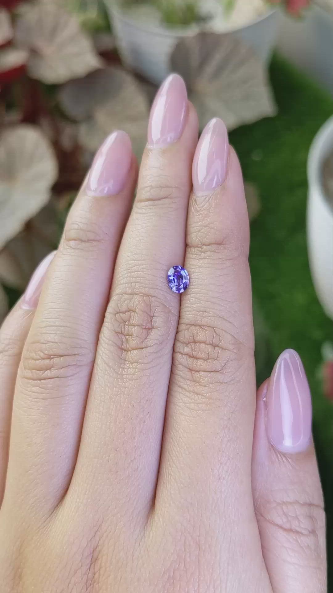 0.51 Ct. Violet Sapphire from Ceylon (Sri Lanka) Size Video