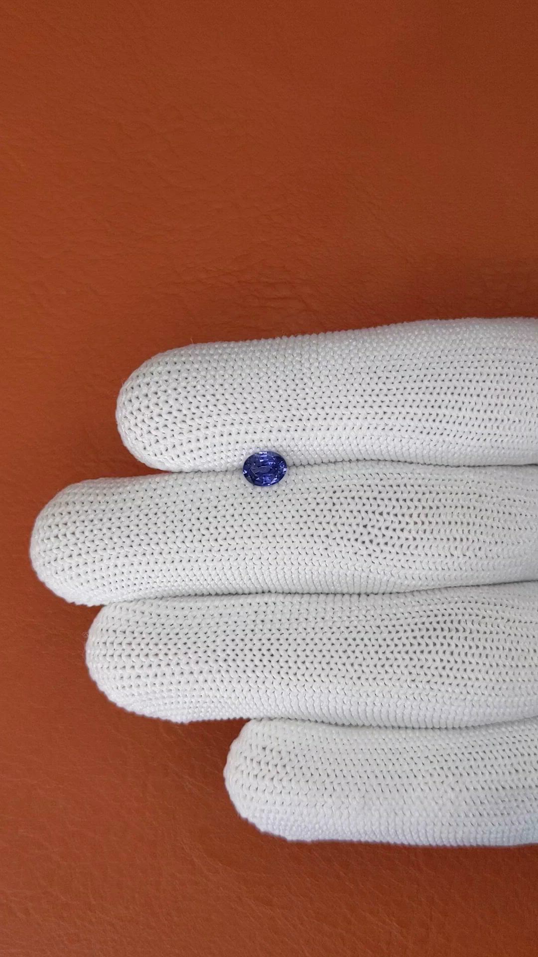 0.51 Ct. Violet Sapphire from Ceylon (Sri Lanka) Size Video