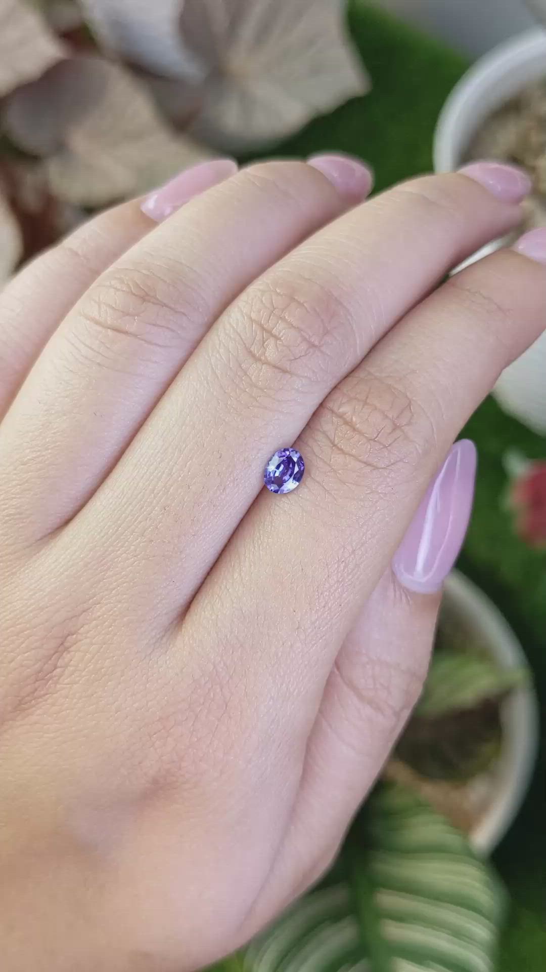 0.51 Ct. Violet Sapphire from Ceylon (Sri Lanka) Size Video