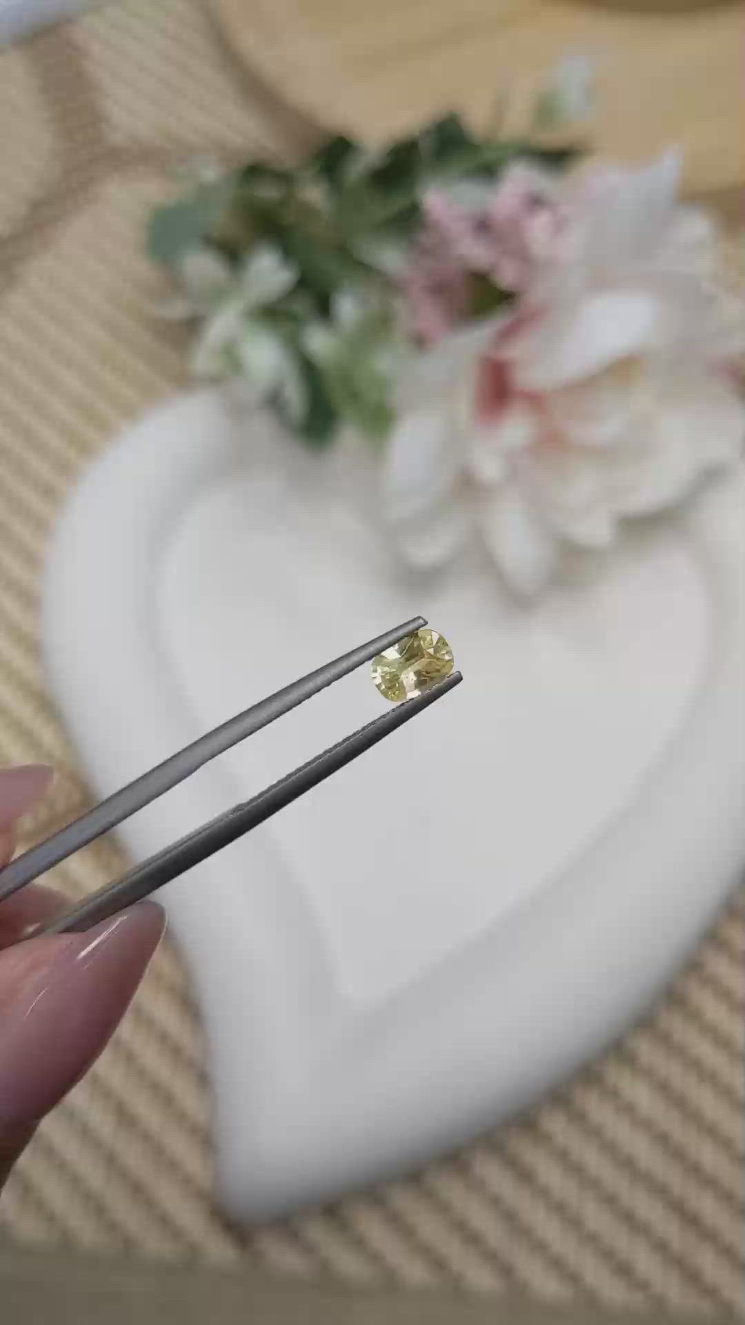 0.61 Ct. Yellow Sapphire from Ceylon (Sri Lanka) Size Video
