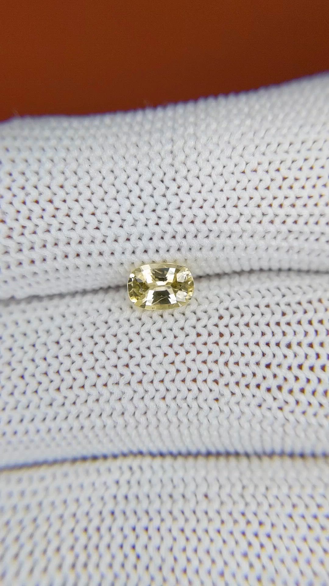 0.61 Ct. Yellow Sapphire from Ceylon (Sri Lanka) Size Video