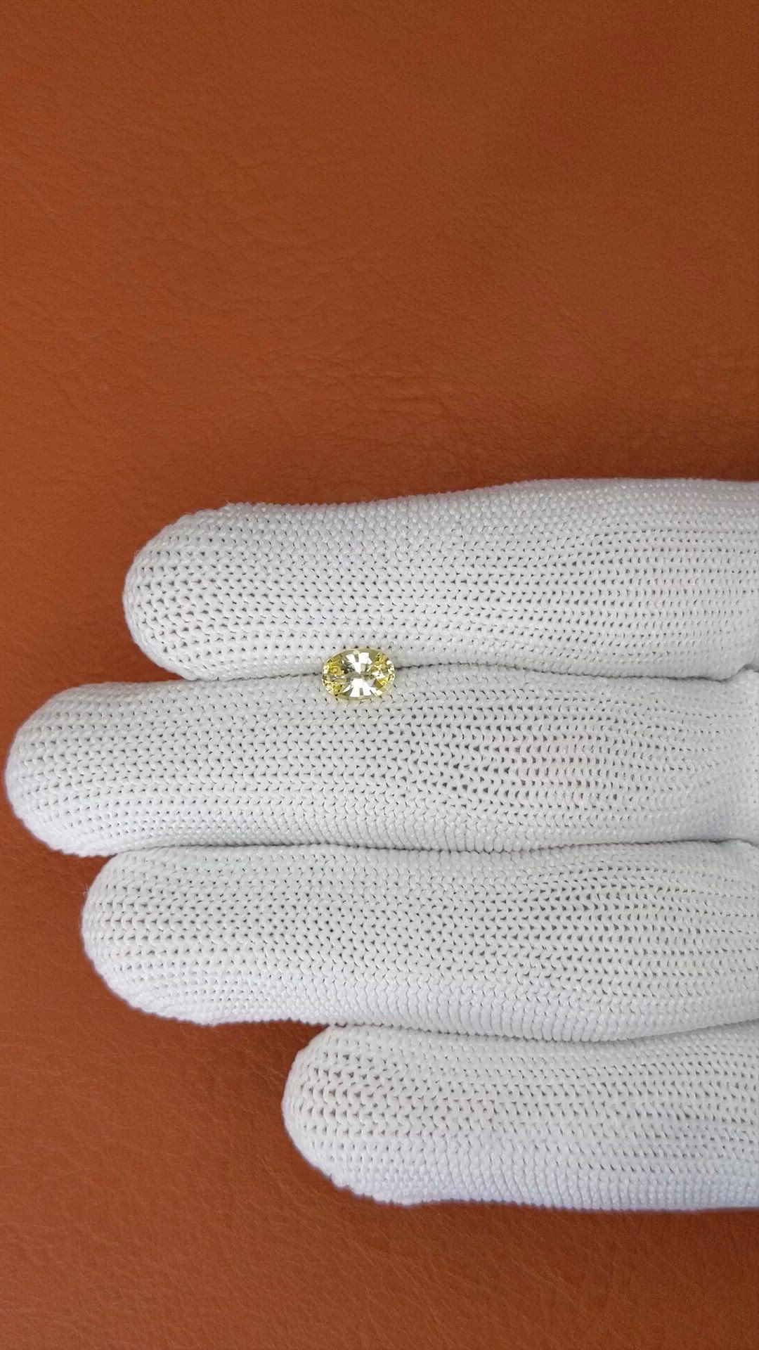 0.74 Ct. Yellow Sapphire from Ceylon (Sri Lanka) Size Video