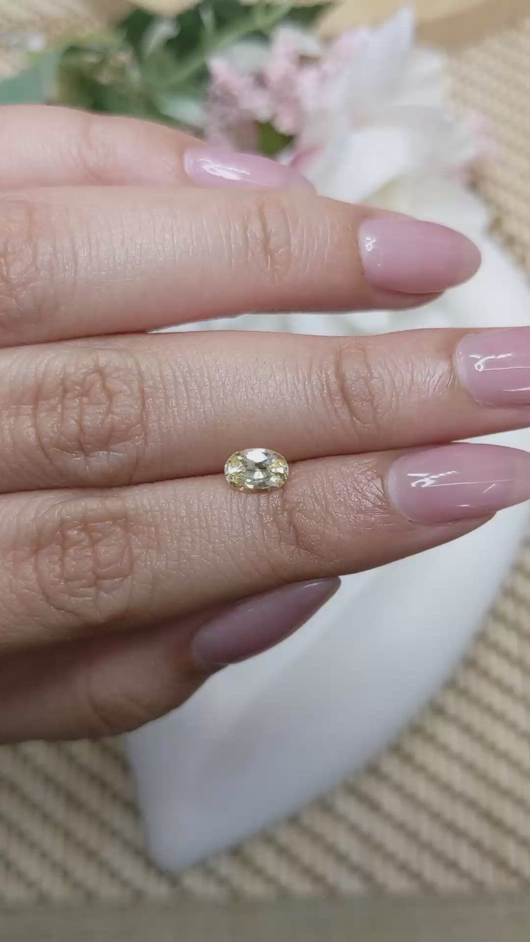 0.74 Ct. Yellow Sapphire from Ceylon (Sri Lanka) Size Video