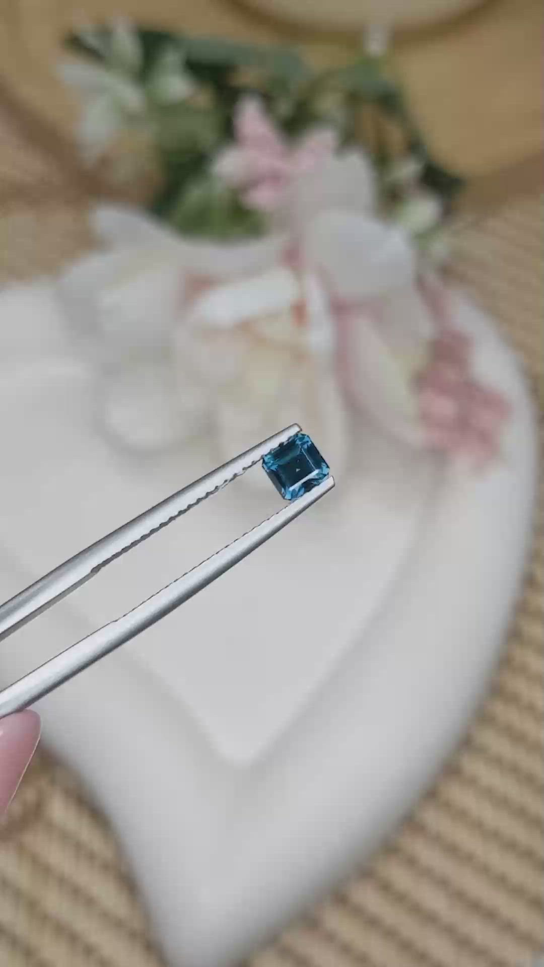 0.71 Ct. Greenish Blue Sapphire from Ceylon (Sri Lanka) Size Video
