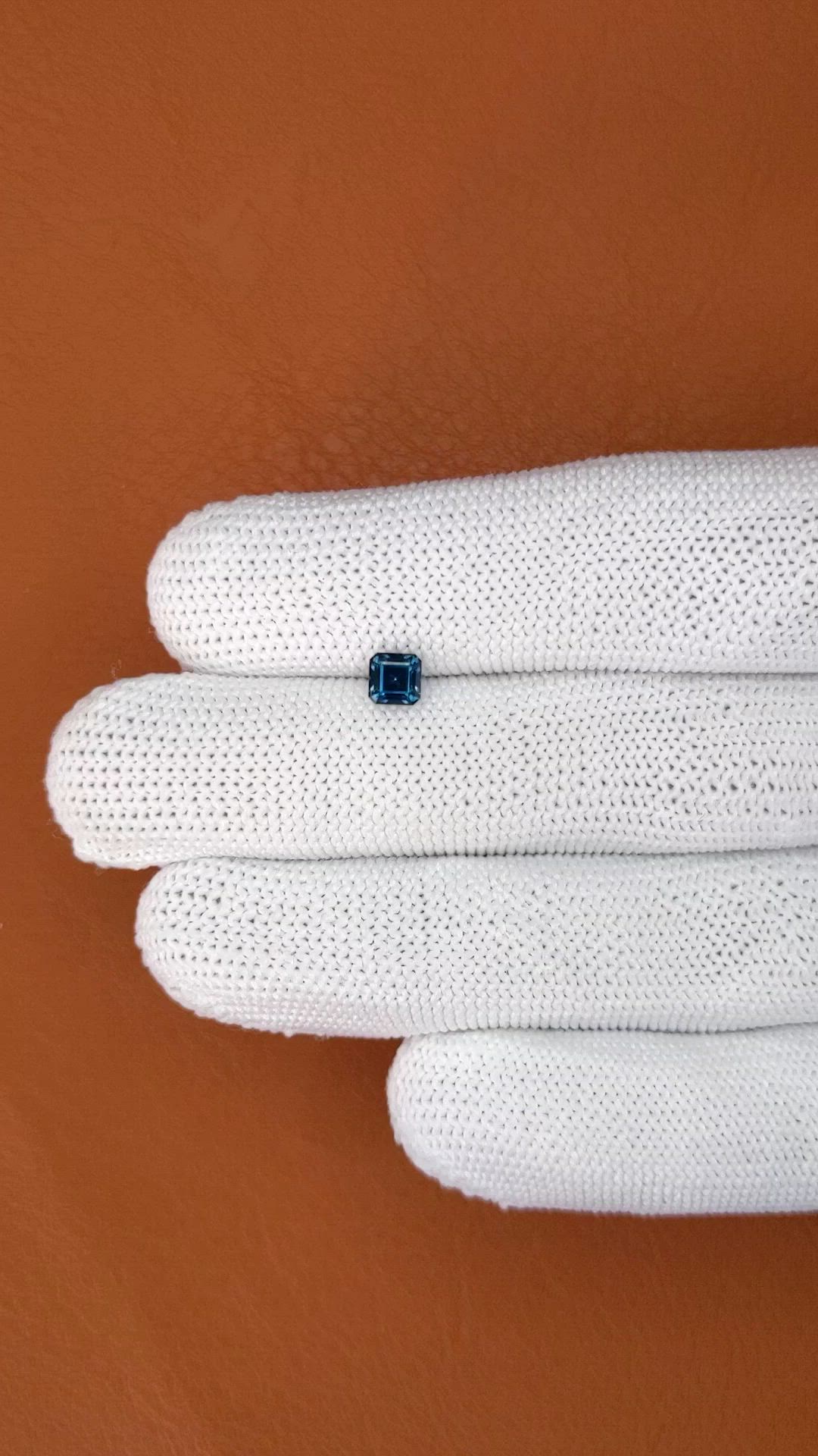 0.71 Ct. Greenish Blue Sapphire from Ceylon (Sri Lanka) Size Video