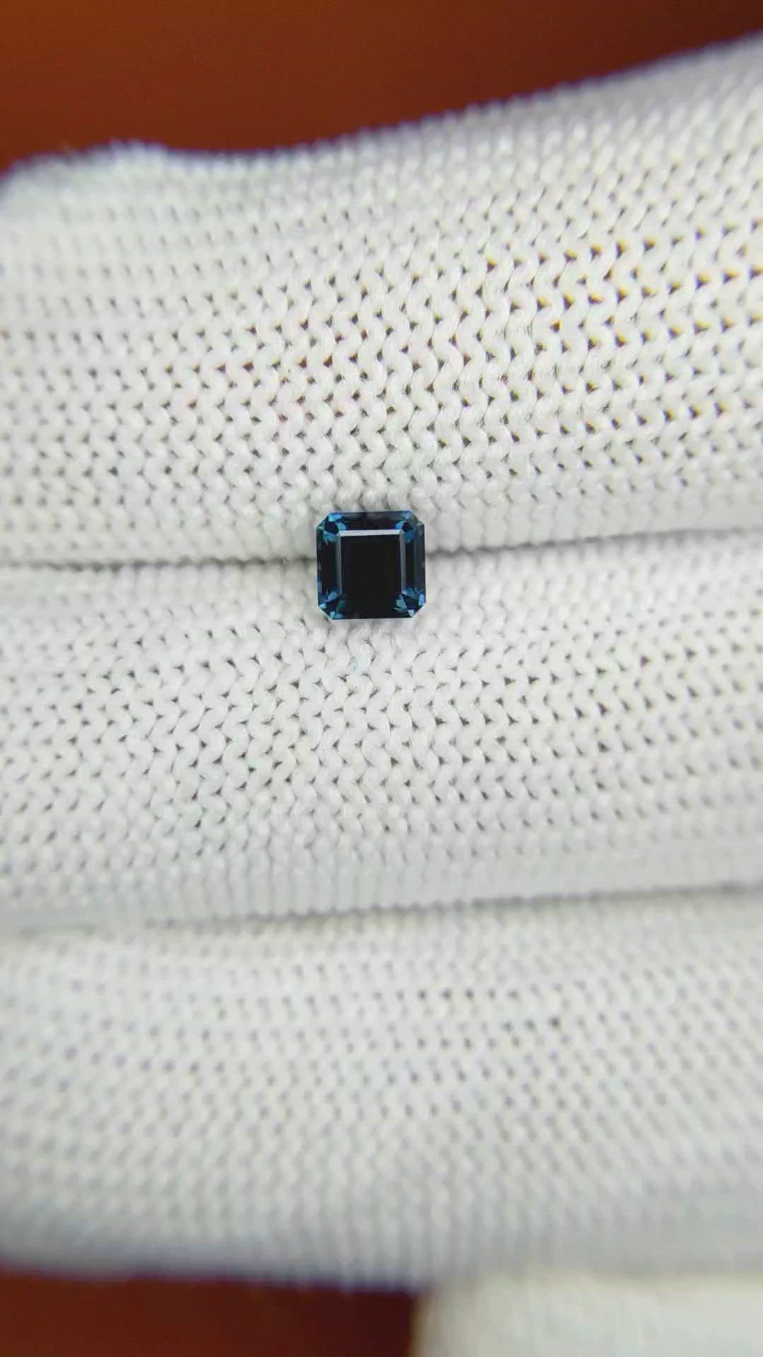 0.71 Ct. Greenish Blue Sapphire from Ceylon (Sri Lanka) Size Video