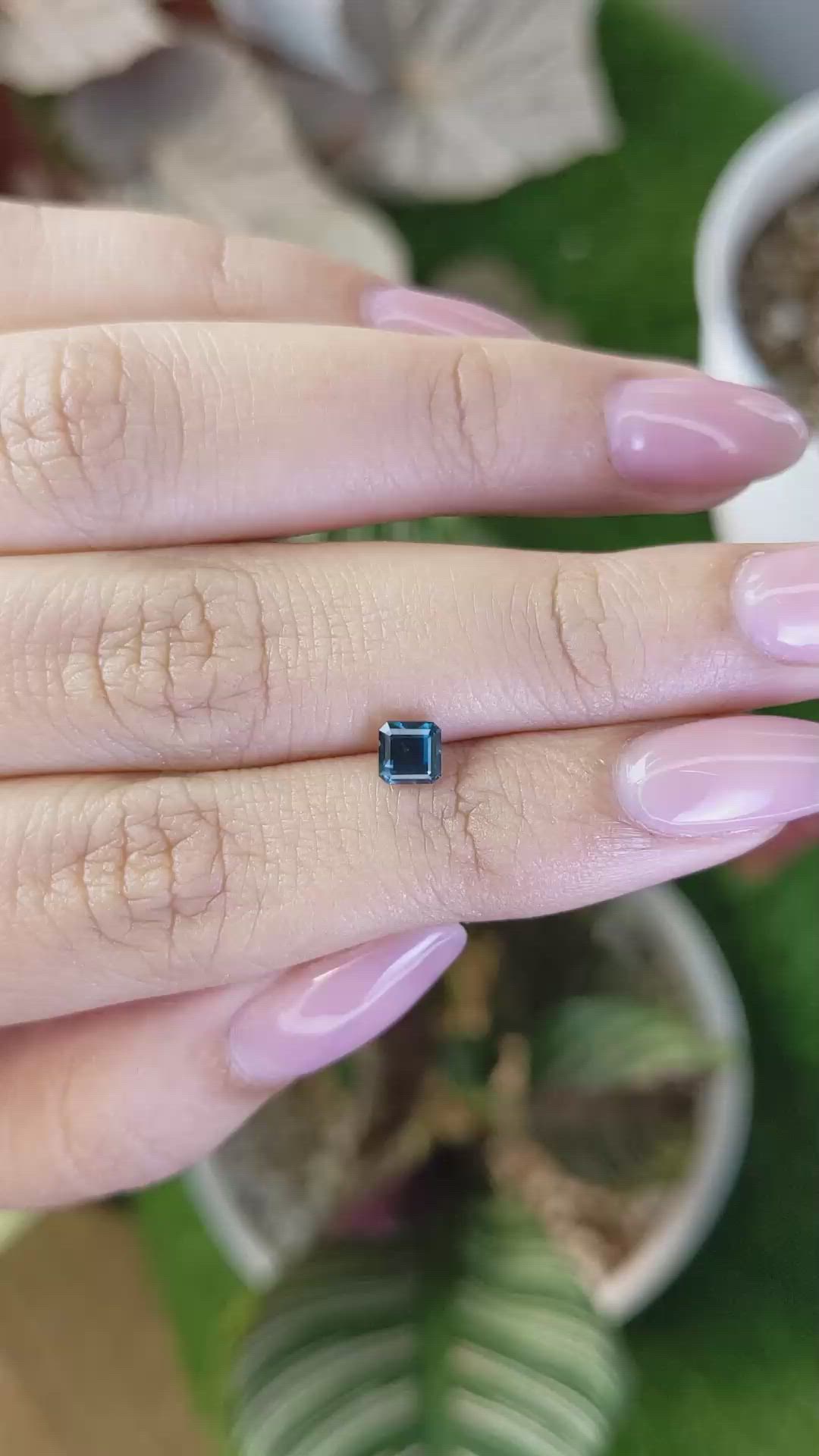 0.71 Ct. Greenish Blue Sapphire from Ceylon (Sri Lanka) Size Video