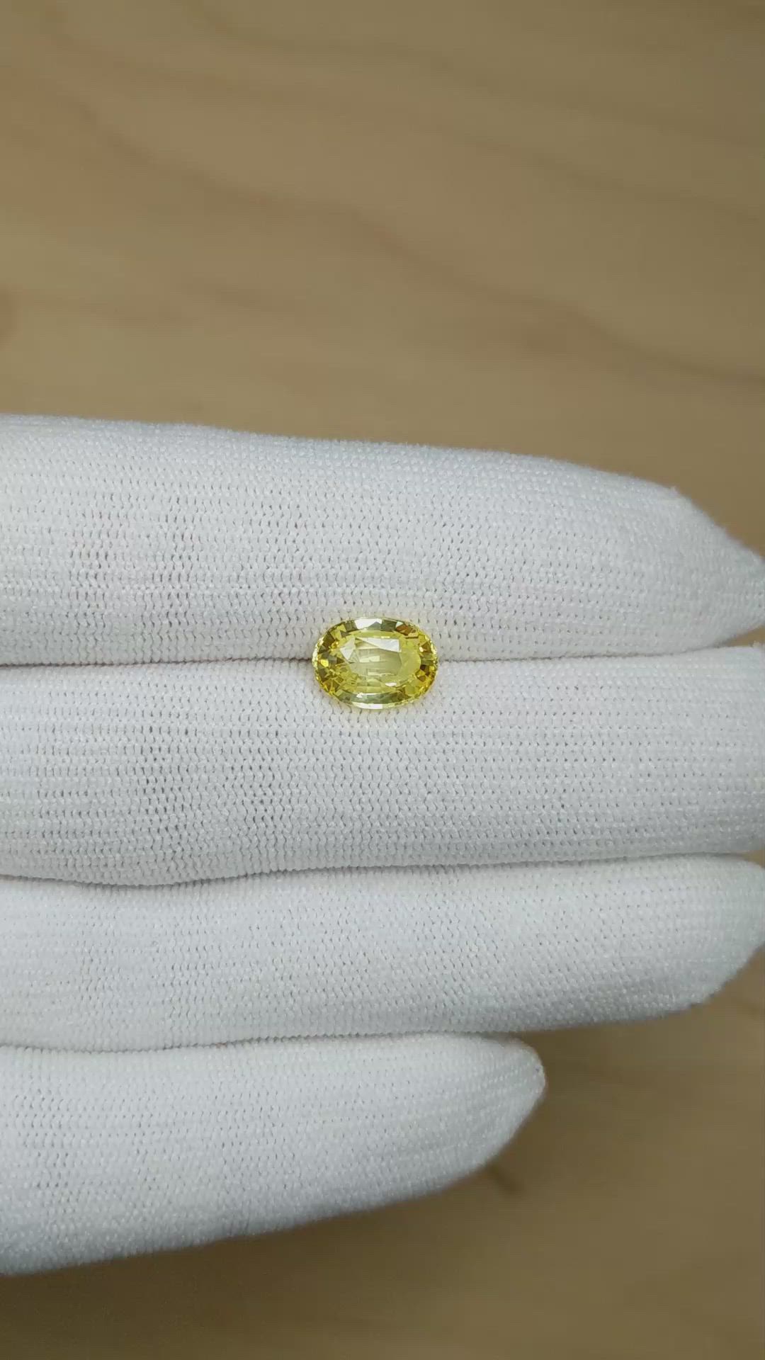 3.15 Ct. Yellow Sapphire from Ceylon (Sri Lanka) Size Video