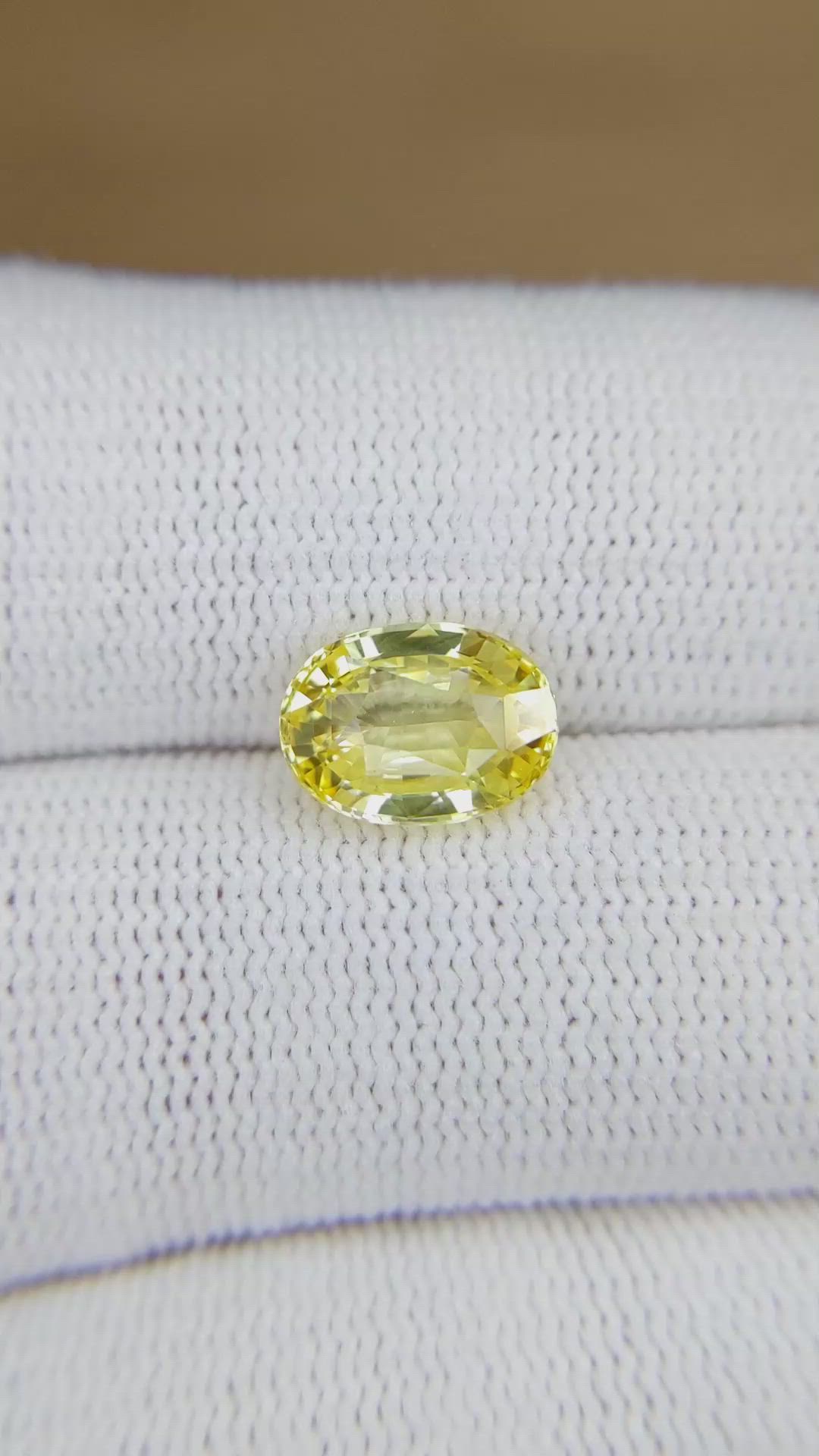 3.15 Ct. Yellow Sapphire from Ceylon (Sri Lanka) Size Video
