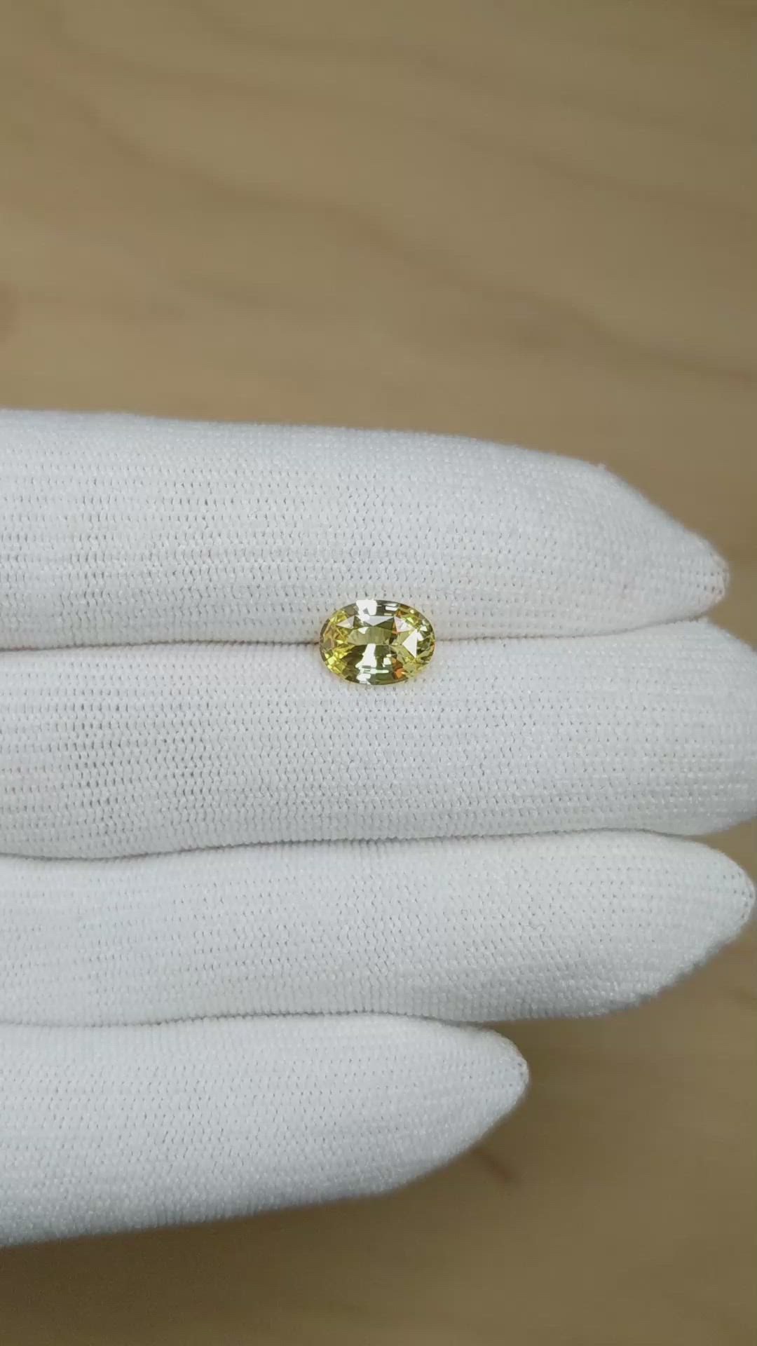 2.03 Ct. Yellow Sapphire from Ceylon (Sri Lanka) Size Video