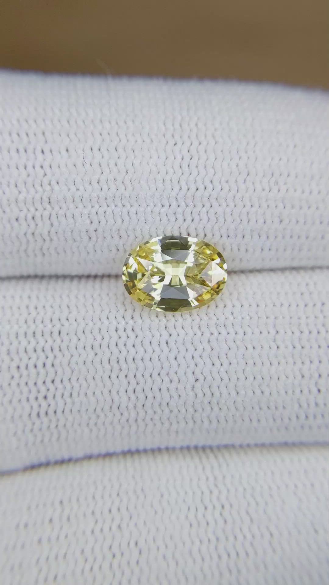 2.03 Ct. Yellow Sapphire from Ceylon (Sri Lanka) Size Video