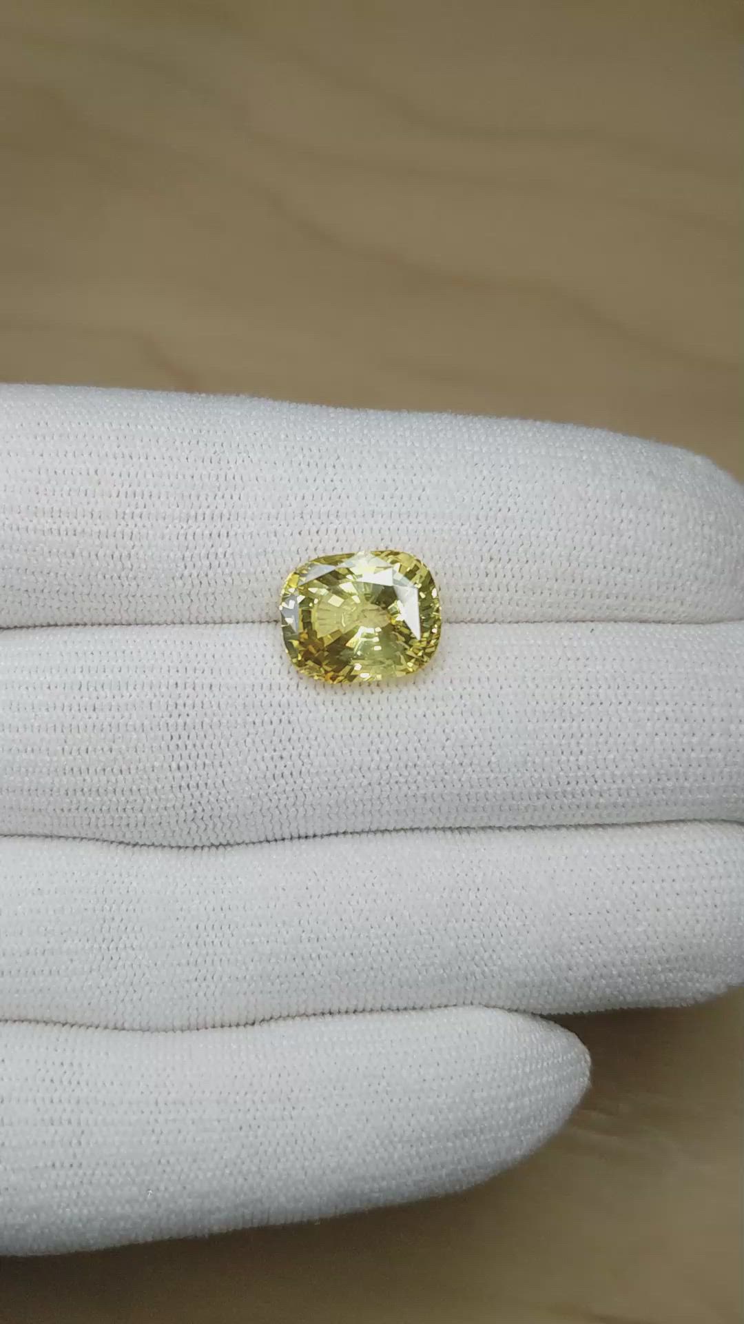 9.36 Ct. Yellow Sapphire from Ceylon (Sri Lanka) Size Video