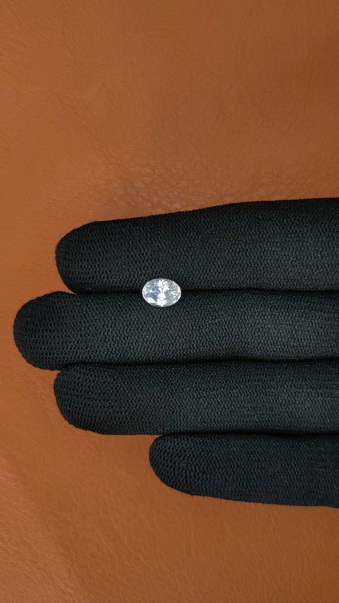2.03 Ct. White Sapphire from Ceylon (Sri Lanka) Size Video