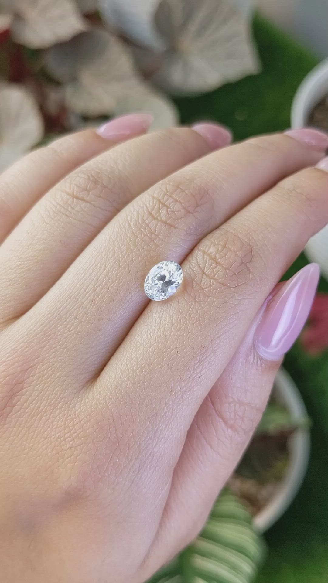 2.03 Ct. White Sapphire from Ceylon (Sri Lanka) Size Video