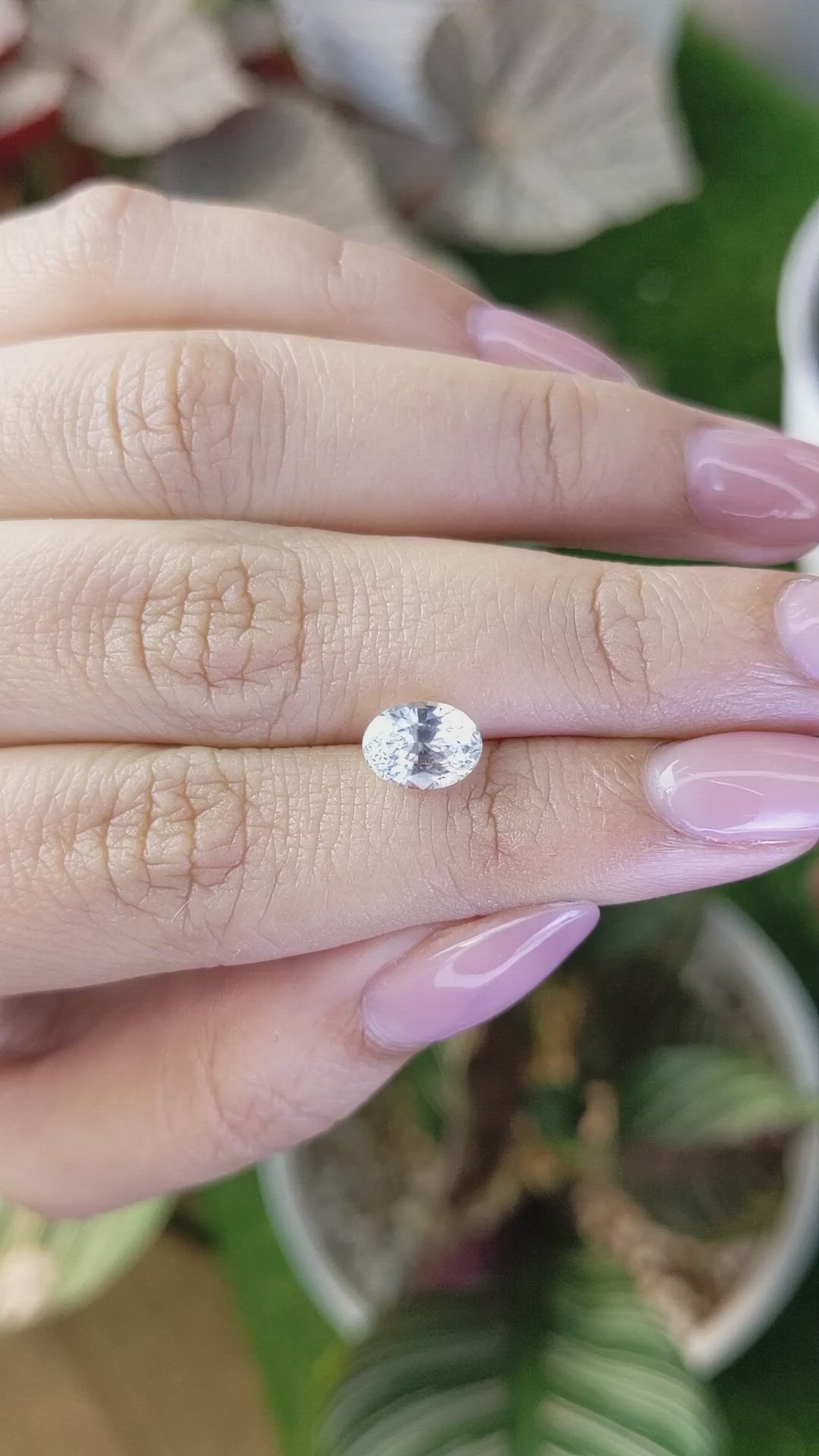 2.03 Ct. White Sapphire from Ceylon (Sri Lanka) Size Video