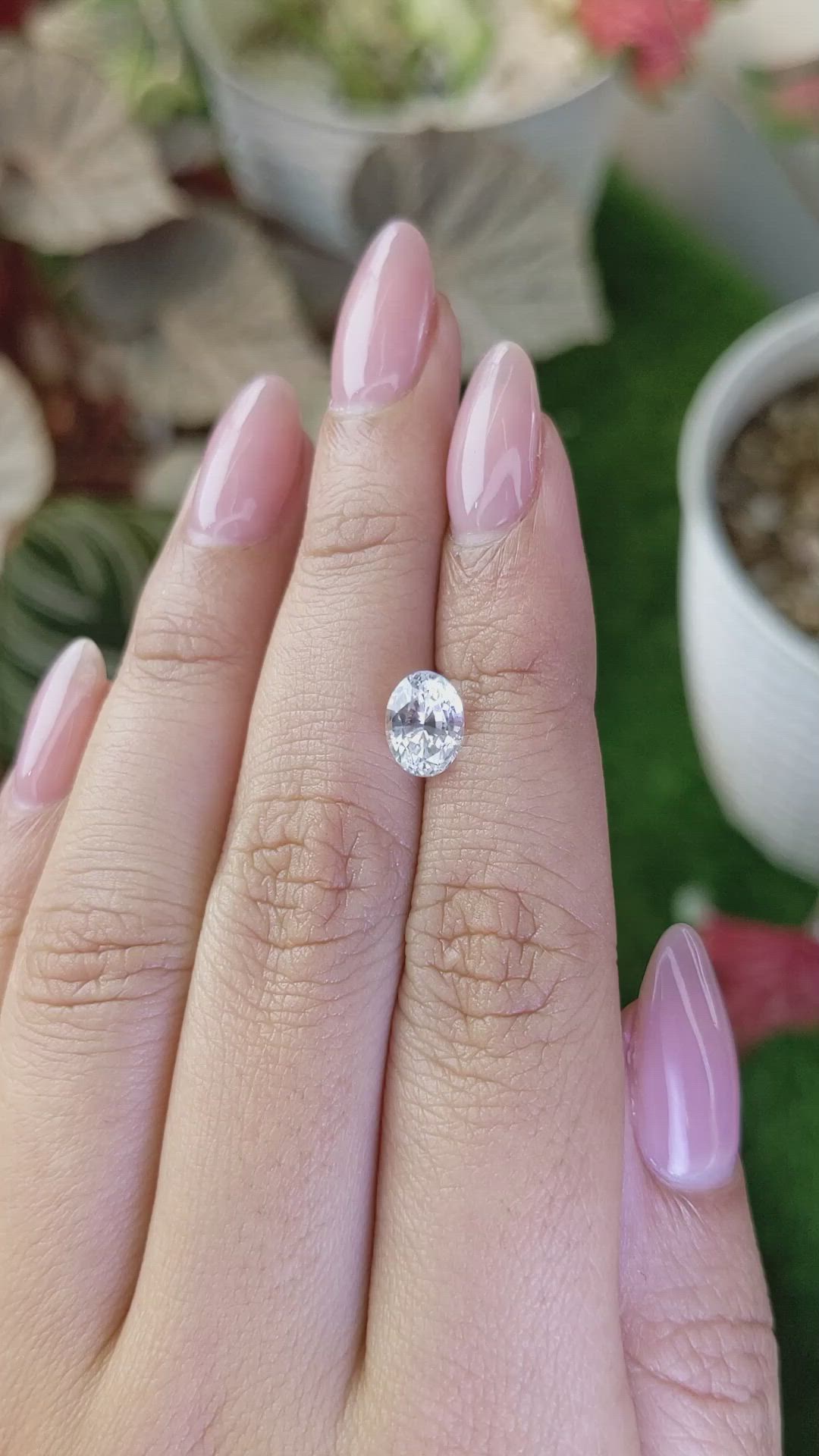 2.03 Ct. White Sapphire from Ceylon (Sri Lanka) Size Video