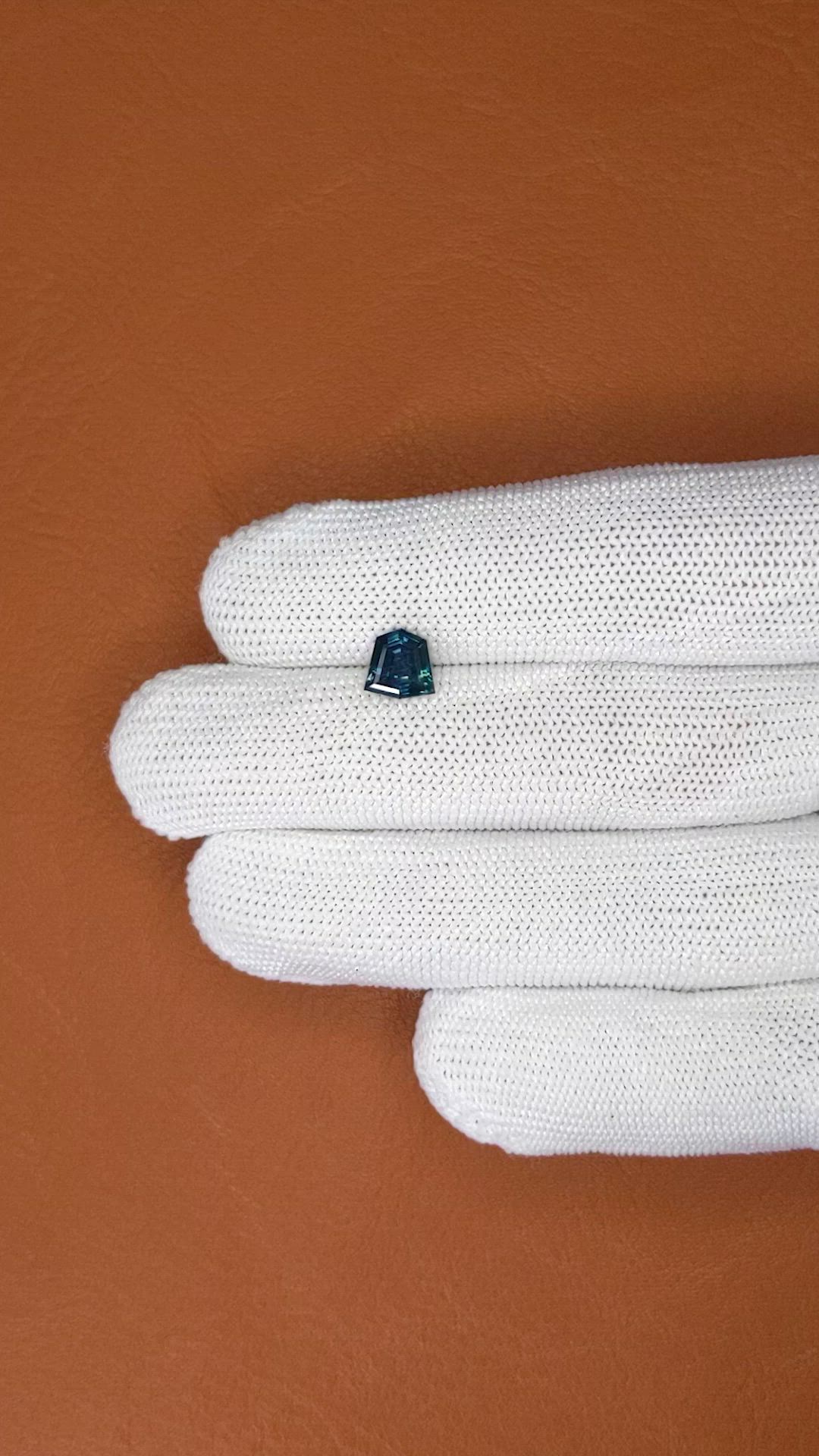 1.56 Ct. Bluish Green Sapphire from Ceylon (Sri Lanka) Size Video