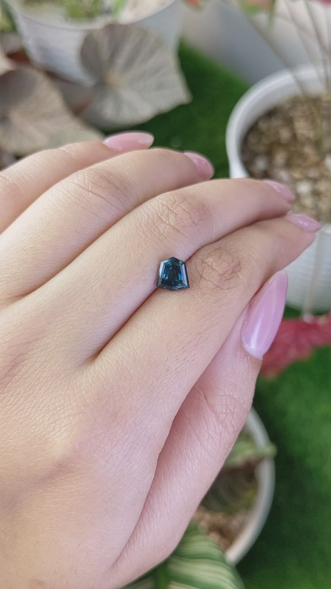 1.56 Ct. Bluish Green Sapphire from Ceylon (Sri Lanka) Size Video