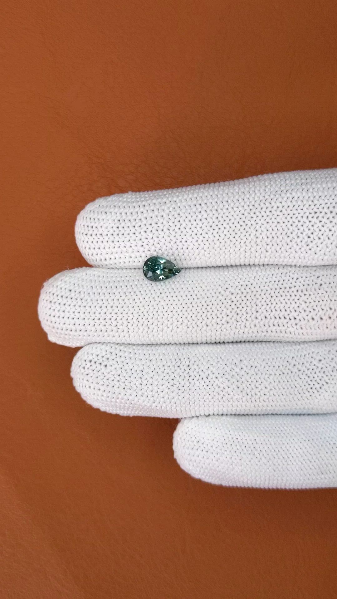 1.19 Ct. Bluish Green Sapphire from Ceylon (Sri Lanka) Size Video
