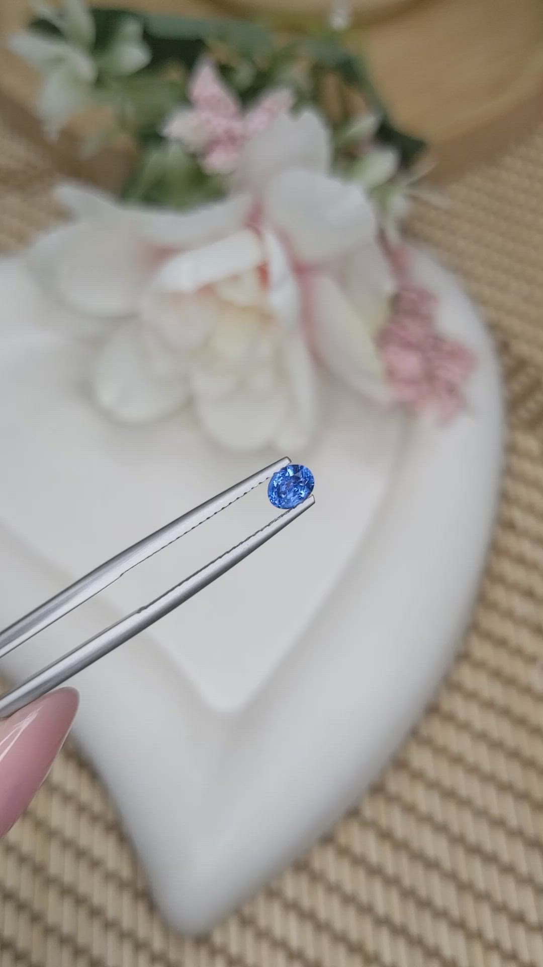 0.48 Ct. Blue Sapphire from Ceylon (Sri Lanka) Size Video