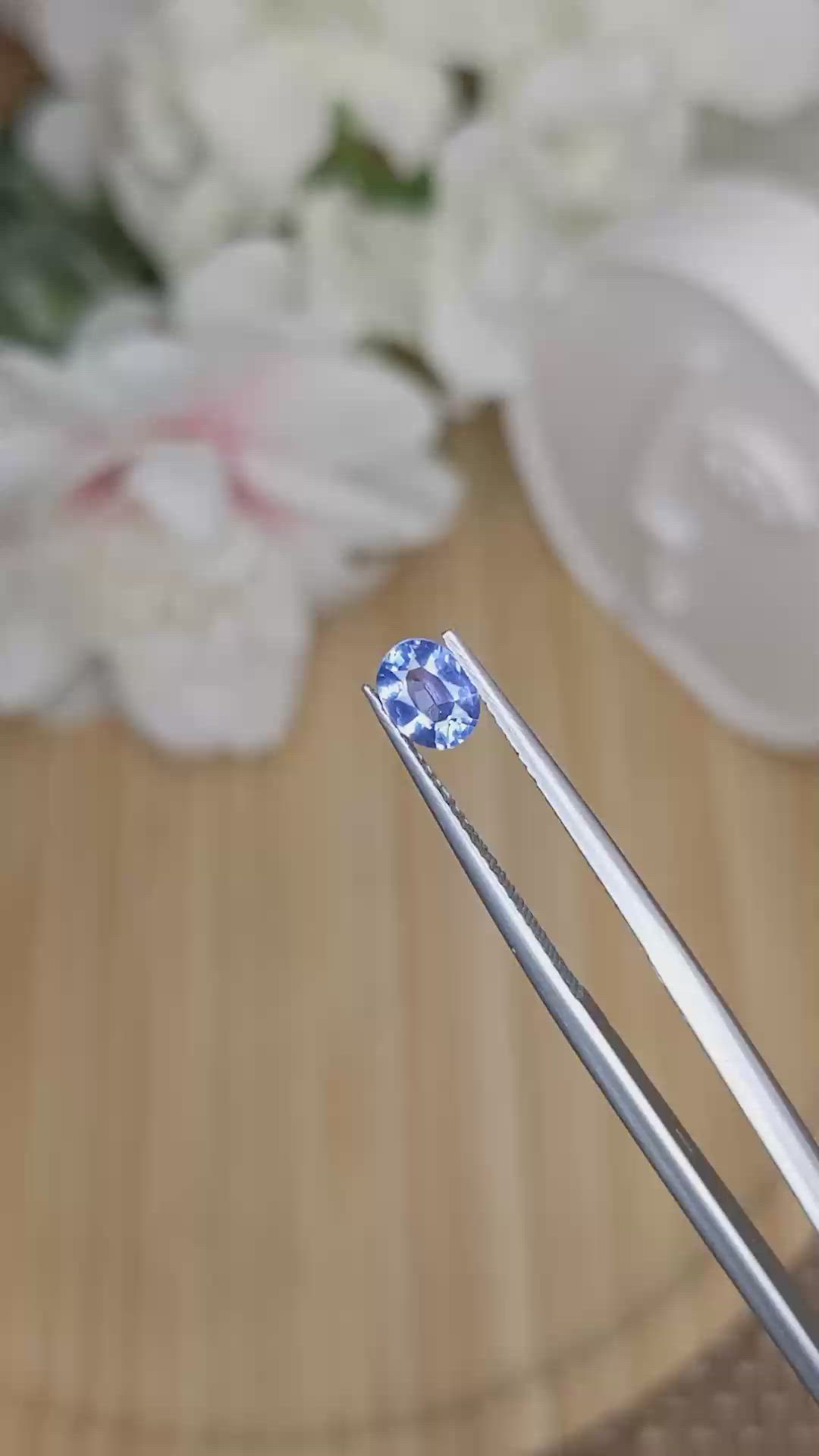 0.73 Ct. Blue Sapphire from Ceylon (Sri Lanka) Size Video