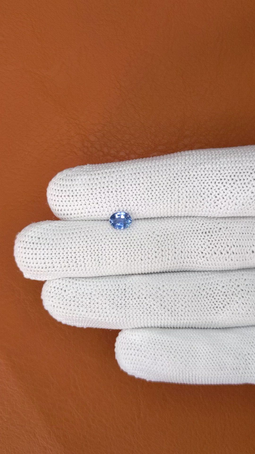 0.73 Ct. Blue Sapphire from Ceylon (Sri Lanka) Size Video