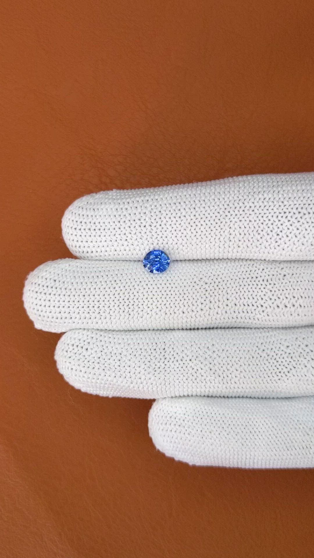 0.77 Ct. Blue Sapphire from Ceylon (Sri Lanka) Size Video